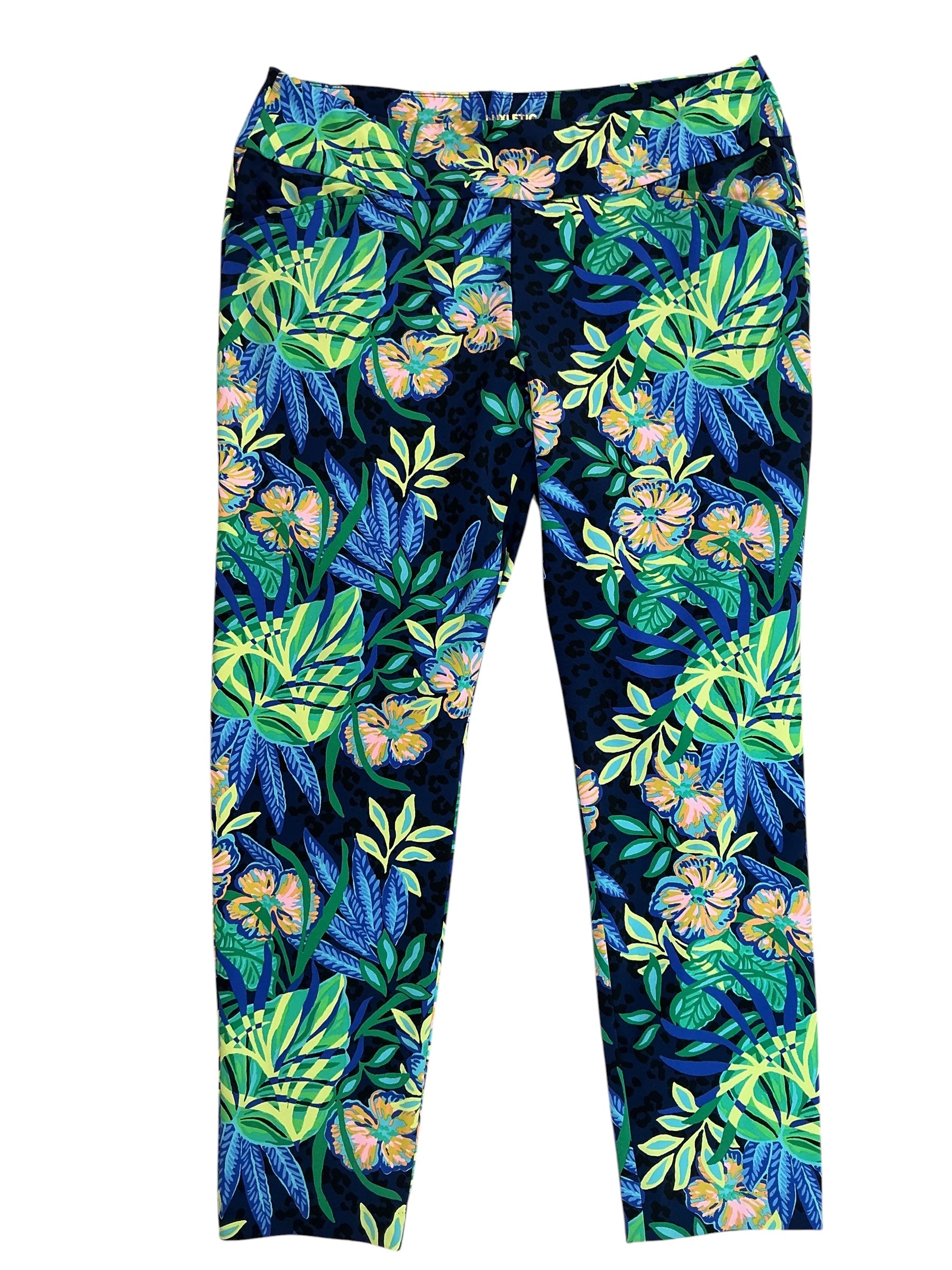 Lilly Pulitzer UPF 50+ Luxletic Corso Pants Borealis Blue Tropic Down Low - Size 16