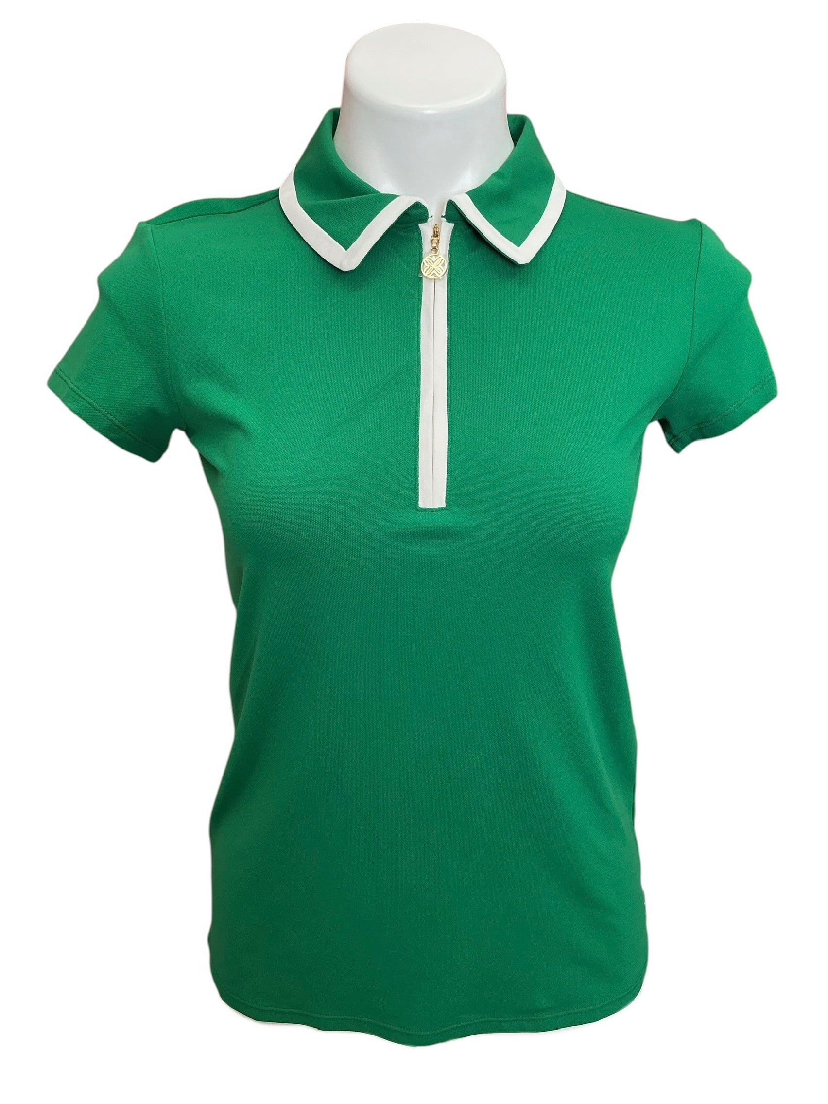 Lilly Pulitzer NWT Frida Half-Zip Polo UPF 50+ Top Fiddle Leaf Green - Size XS