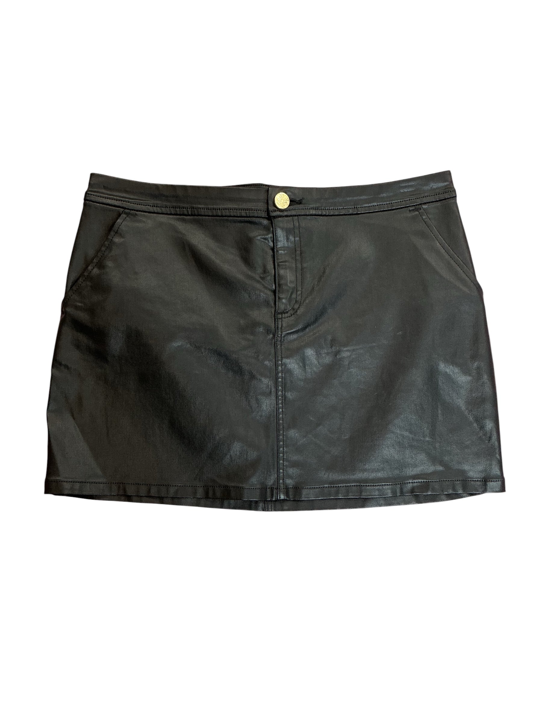 Lilly Pulitzer Colette Stretch Coated Skirt Noir Black - Size 10