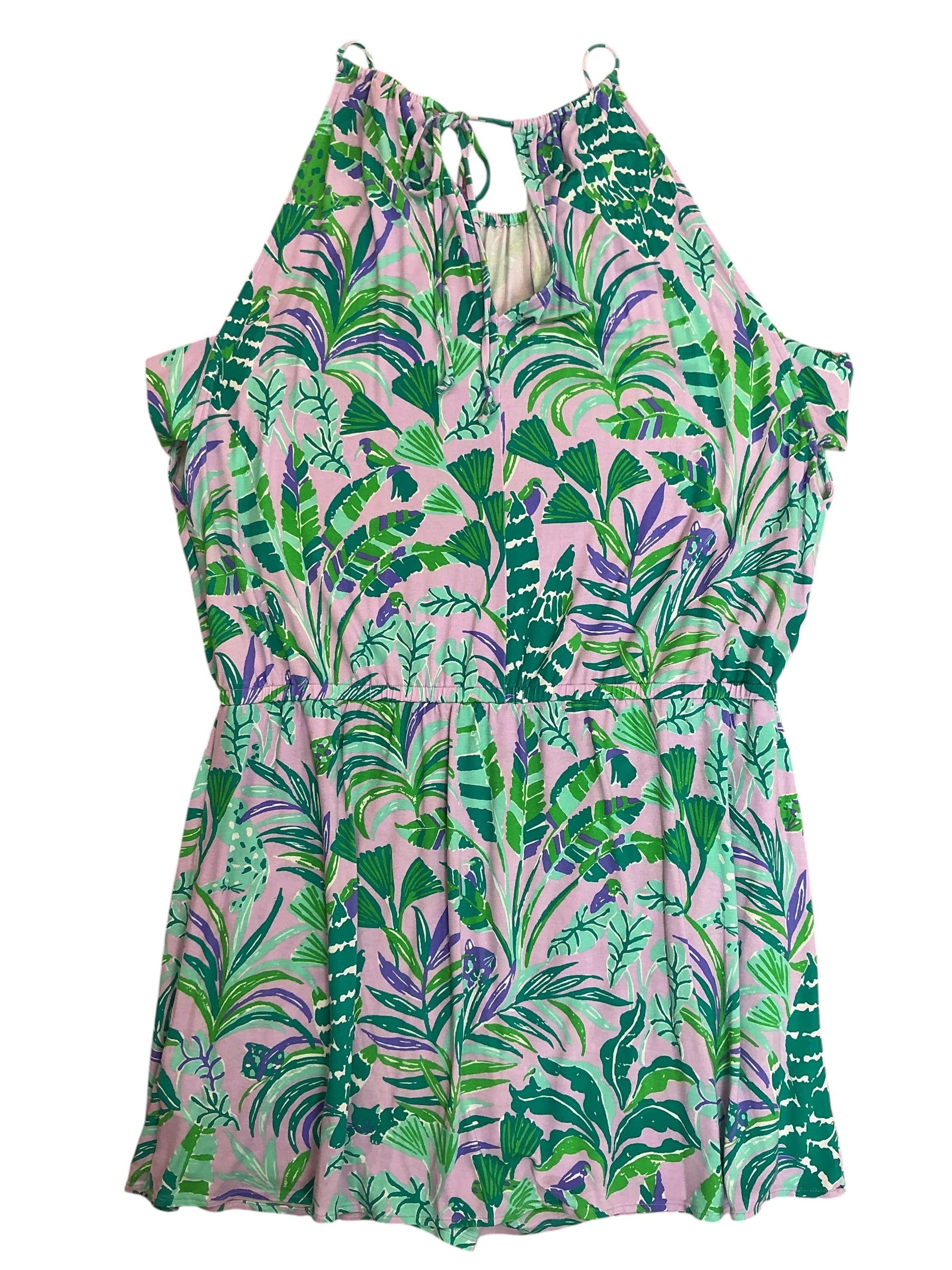 Lilly Pulitzer Gianni Skort Romper Purple Iris On The Chase - Size XL