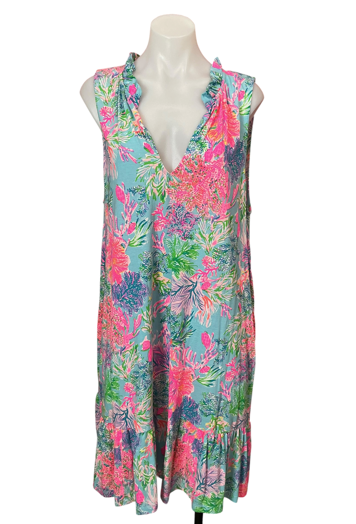 Lilly Pulitzer Malone Dress Celestial Blue Cay To My Heart - Size XXL