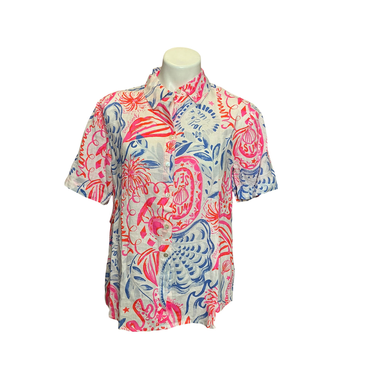 Lilly Pulitzer NWT Ridoc Top Resort White Sun Sea Sand - Size S