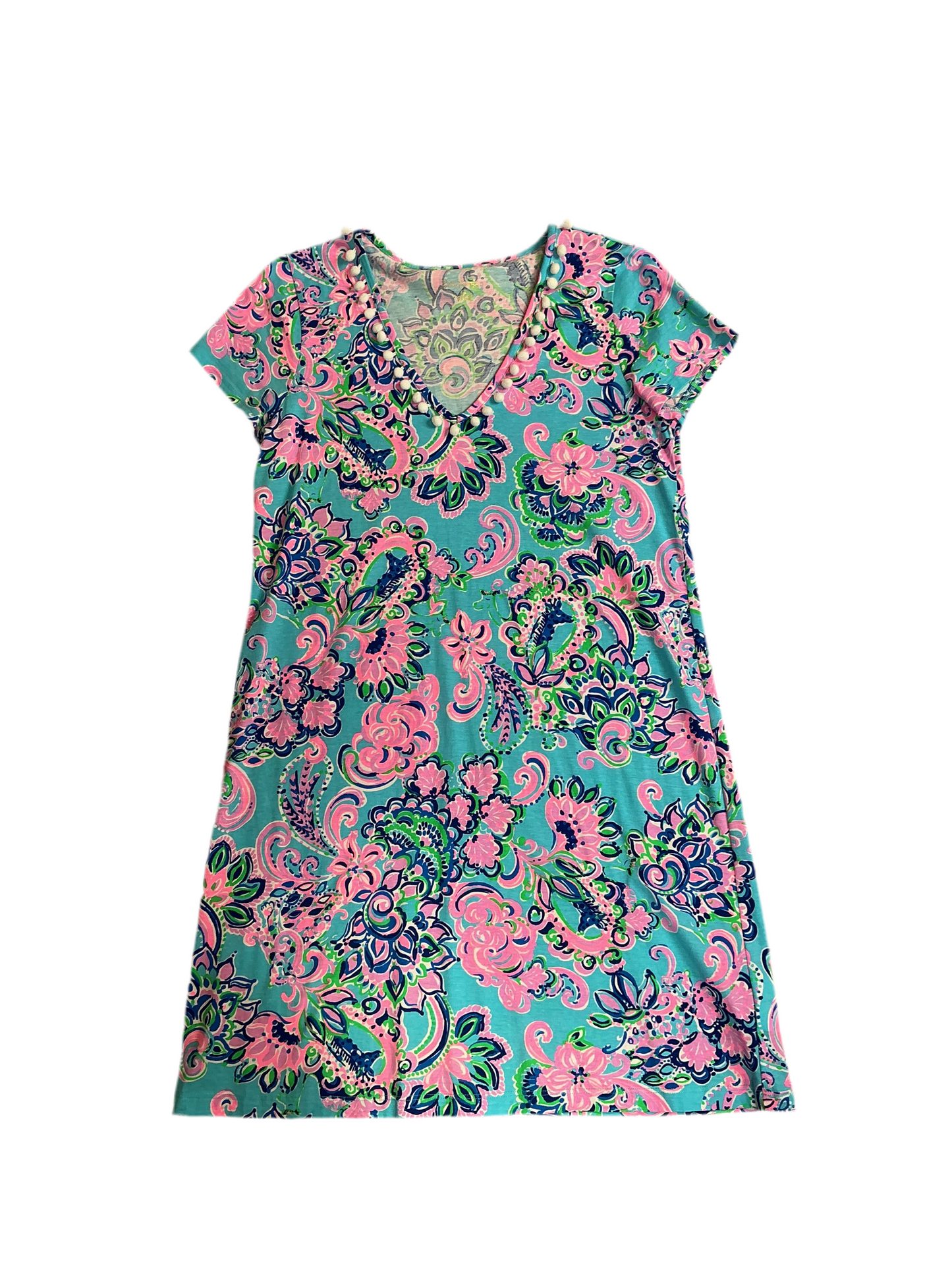 Lilly Pulitzer Etta Dress Blue Horizon Jungle Sunrise - Size M