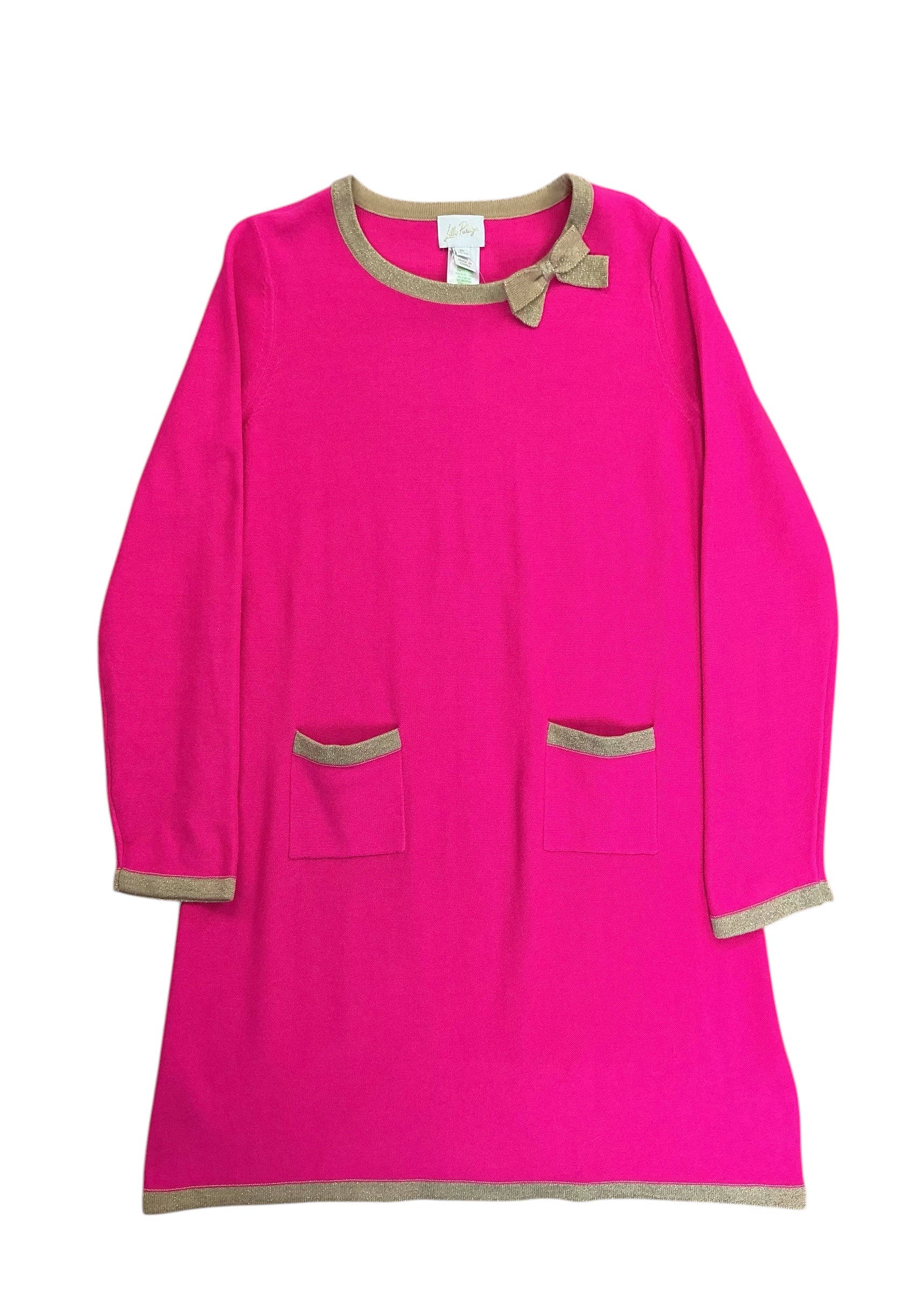 Lilly Pulitzer Girls Kids Mini Morgen Sweater Dress Passion Fruit Pink - Size XL 12-14