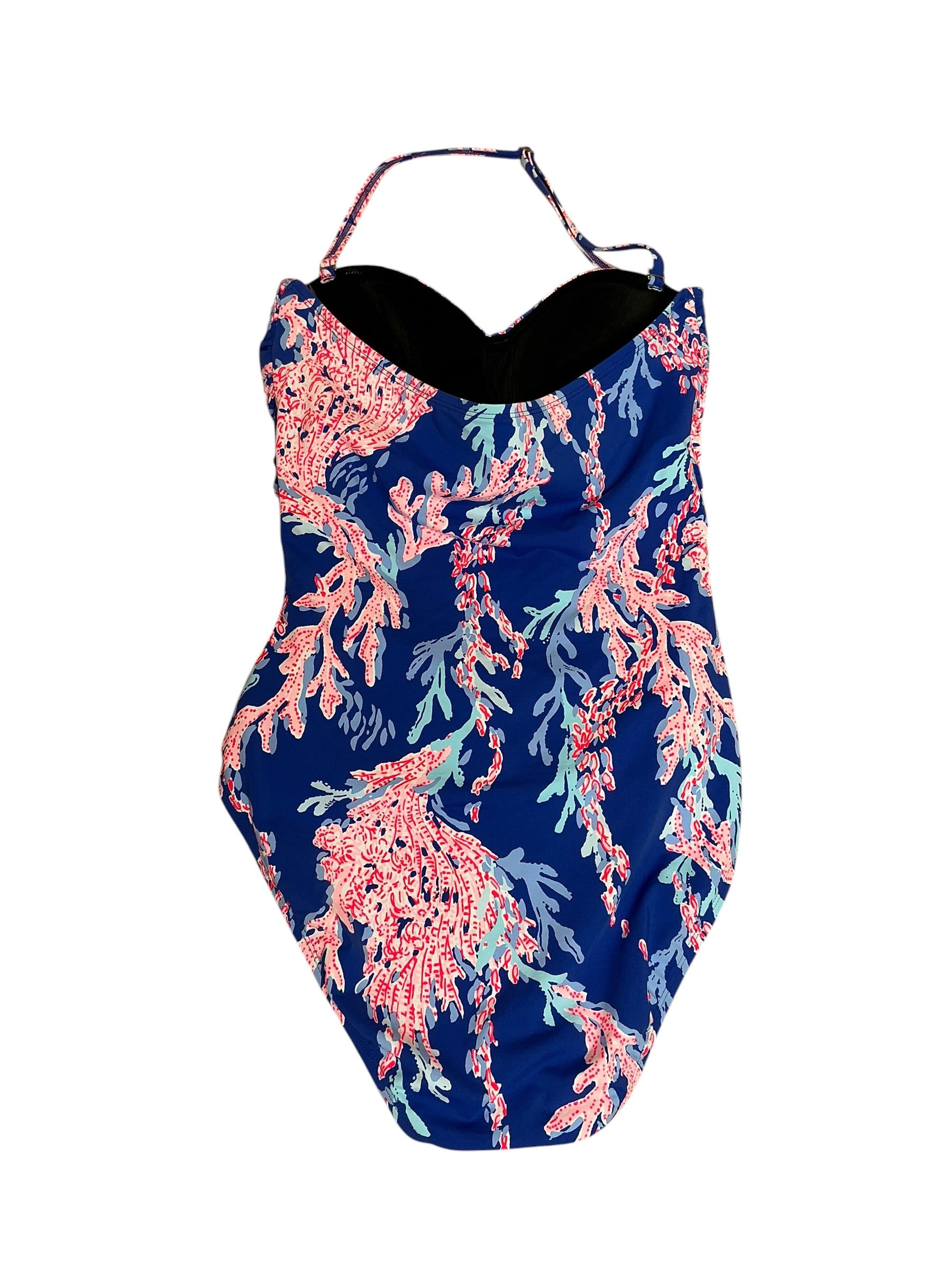 Lilly Pulitzer NWT Flamenco One Piece Borealis Blue Swim On Over - Size 12
