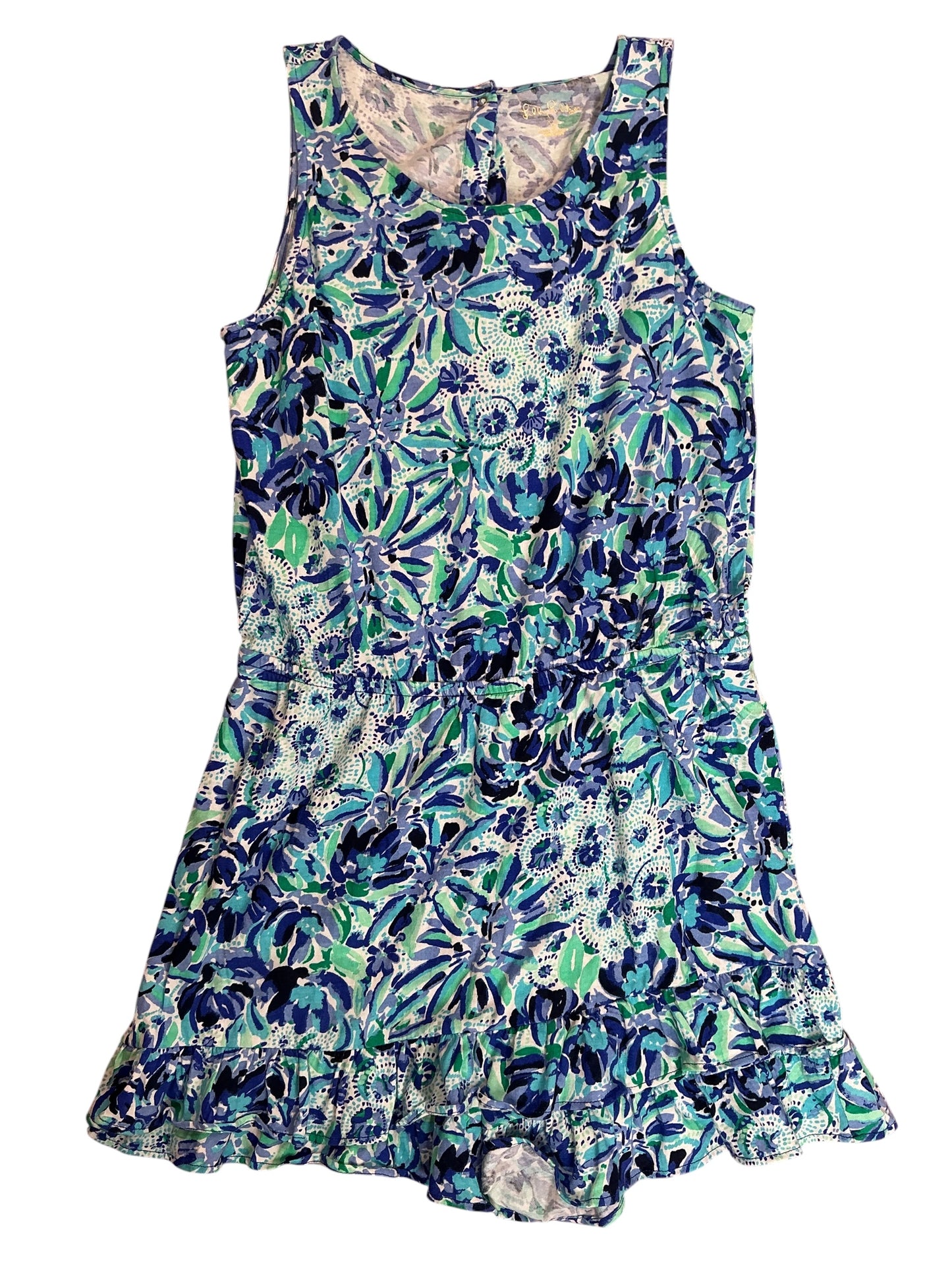 Lilly Pulitzer Kids Girls Lula Romper High Tide Navy - Size XXL 16