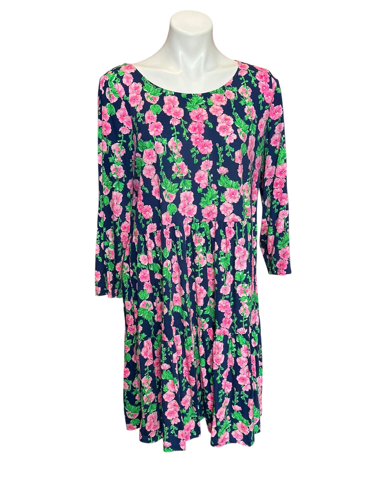 Lilly Pulitzer Geanna Swing Dress Oyster Bay Navy De Vine - Size XL