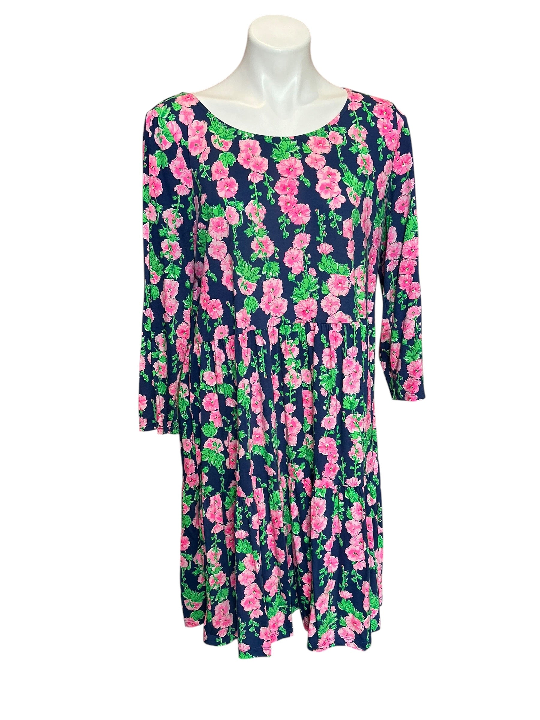 Lilly Pulitzer Geanna Swing Dress Oyster Bay Navy De Vine - Size XL