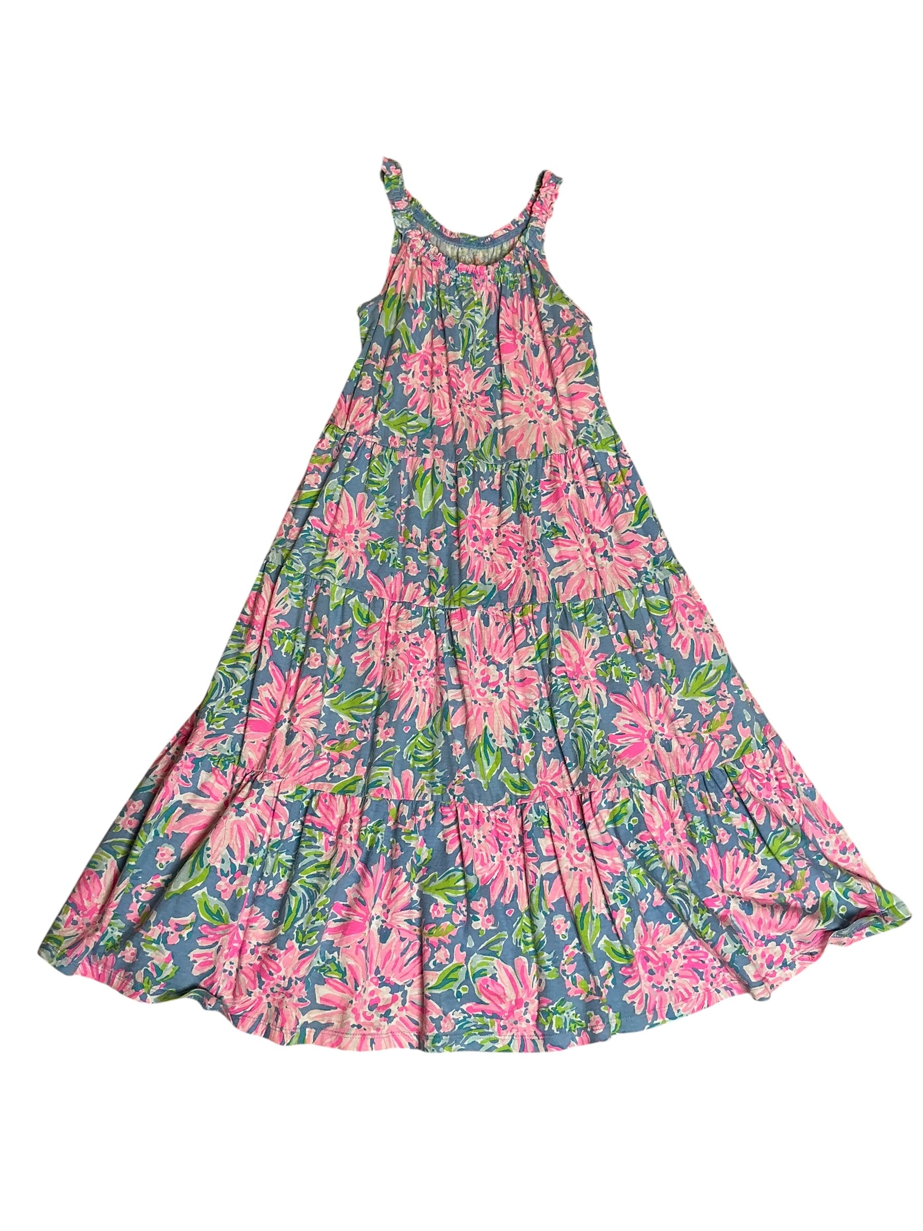 Lilly Pulitzer Girls Mini Loro Swing Dress Blue Peri Sunrise Bay - Size M 6-7