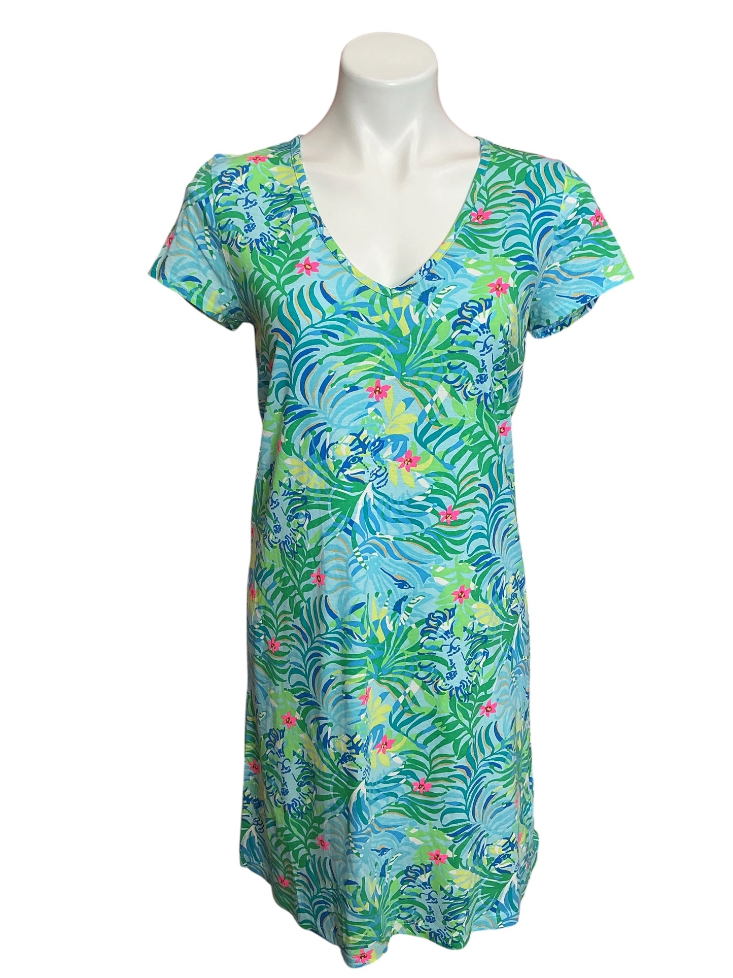 Lilly Pulitzer Etta V Neck Dress Via Parigi - Size S