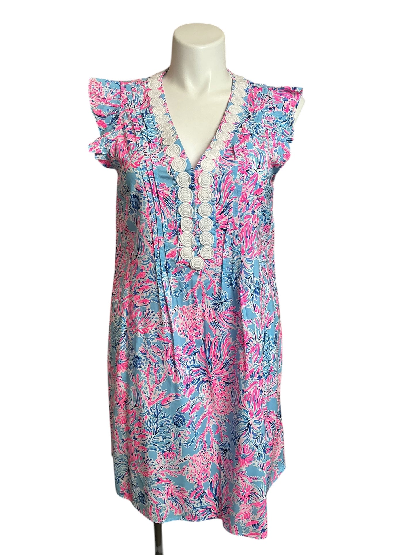 Lilly Pulitzer Joan Tunic Dress Celestial Blue Seek and Sea - Size L