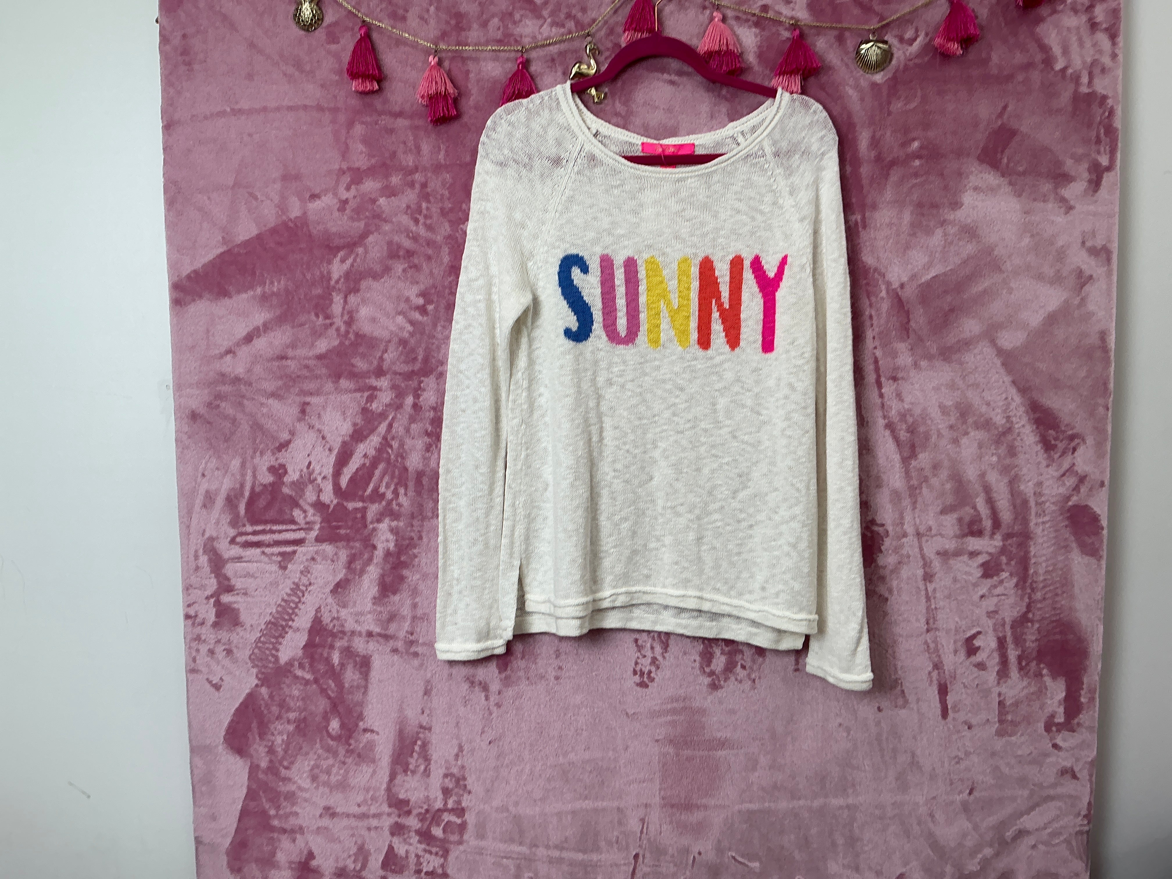 Lilly Pulitzer NWT Danette Sweater Resort White Sunny Intarsia - Size S