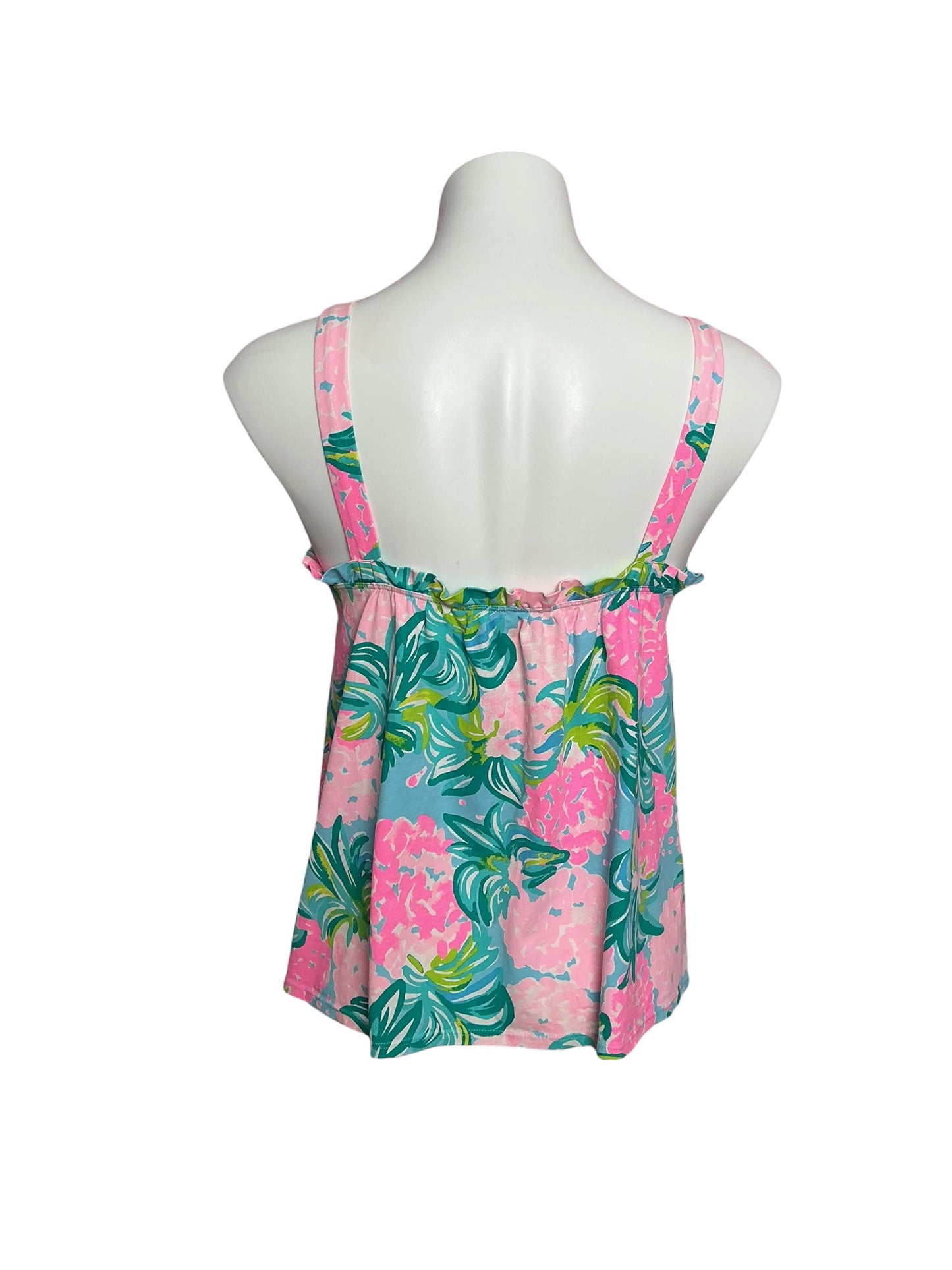 Lilly Pulitzer Jia Tank Top Blue Ibiza Pineapple Shake - Size L