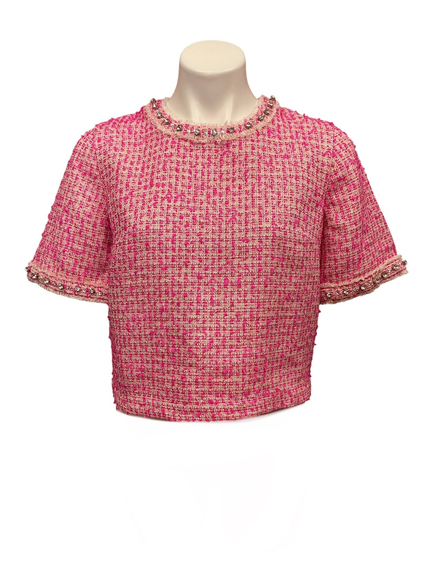 Lilly Pulitzer NWT Folie Top Pink Palms Fantasy Boucle - Size 4