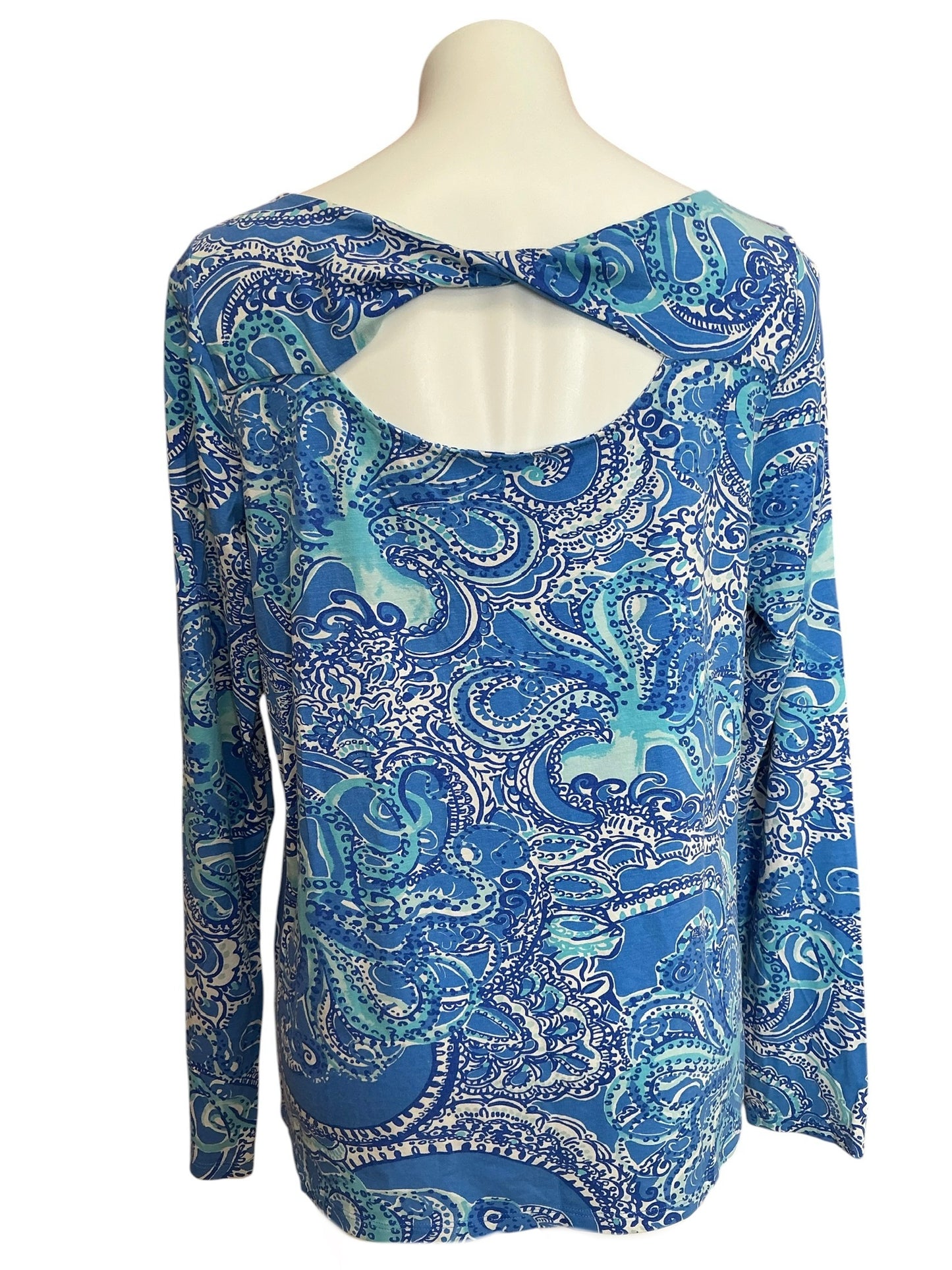 Lilly Pulitzer Tristan Top Coastal Blue Legga Sea - Size XL