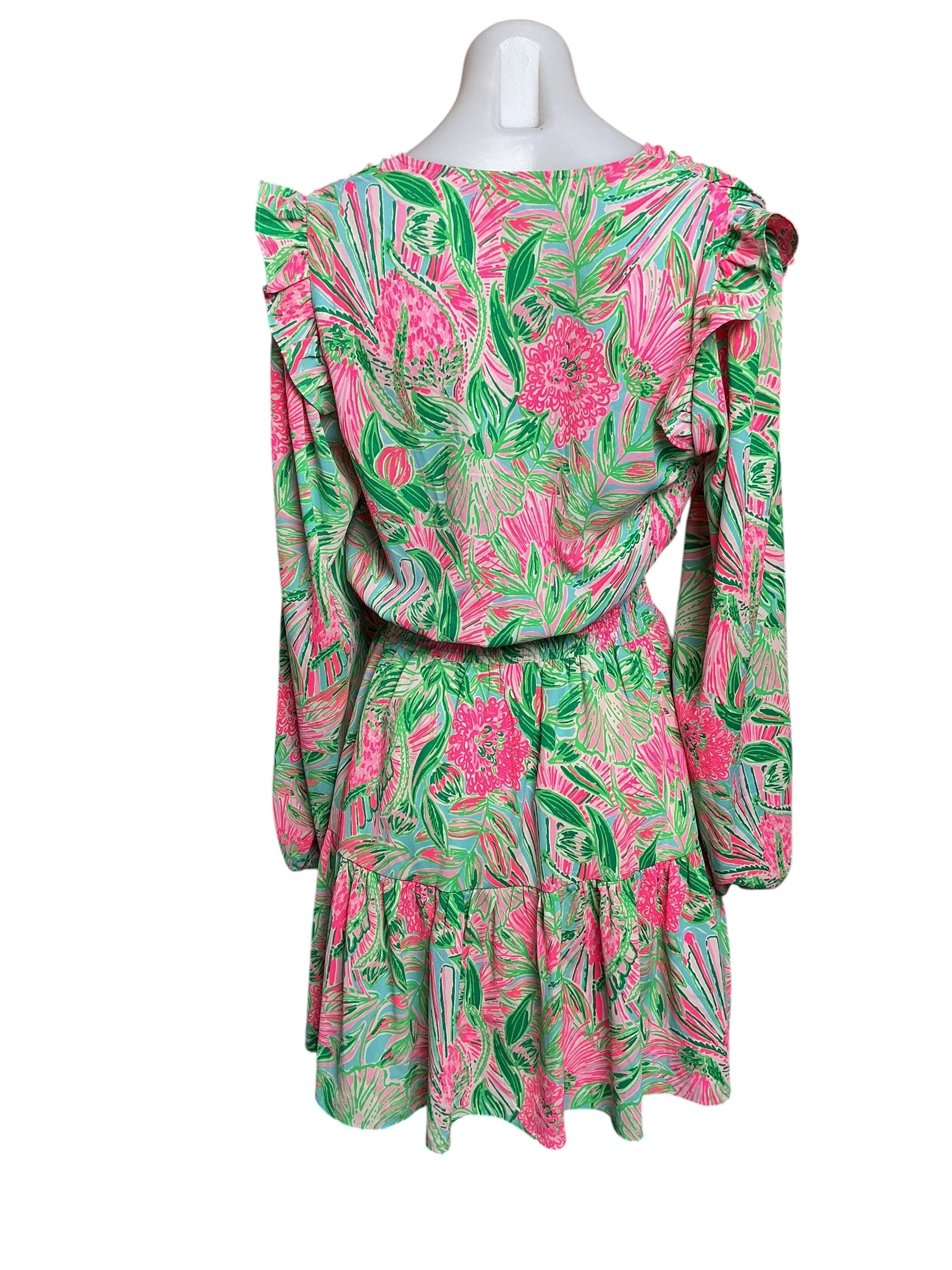 Lilly Pulitzer Taviana Stretch Dress Blue Horizon Coming In Hot - Size 4