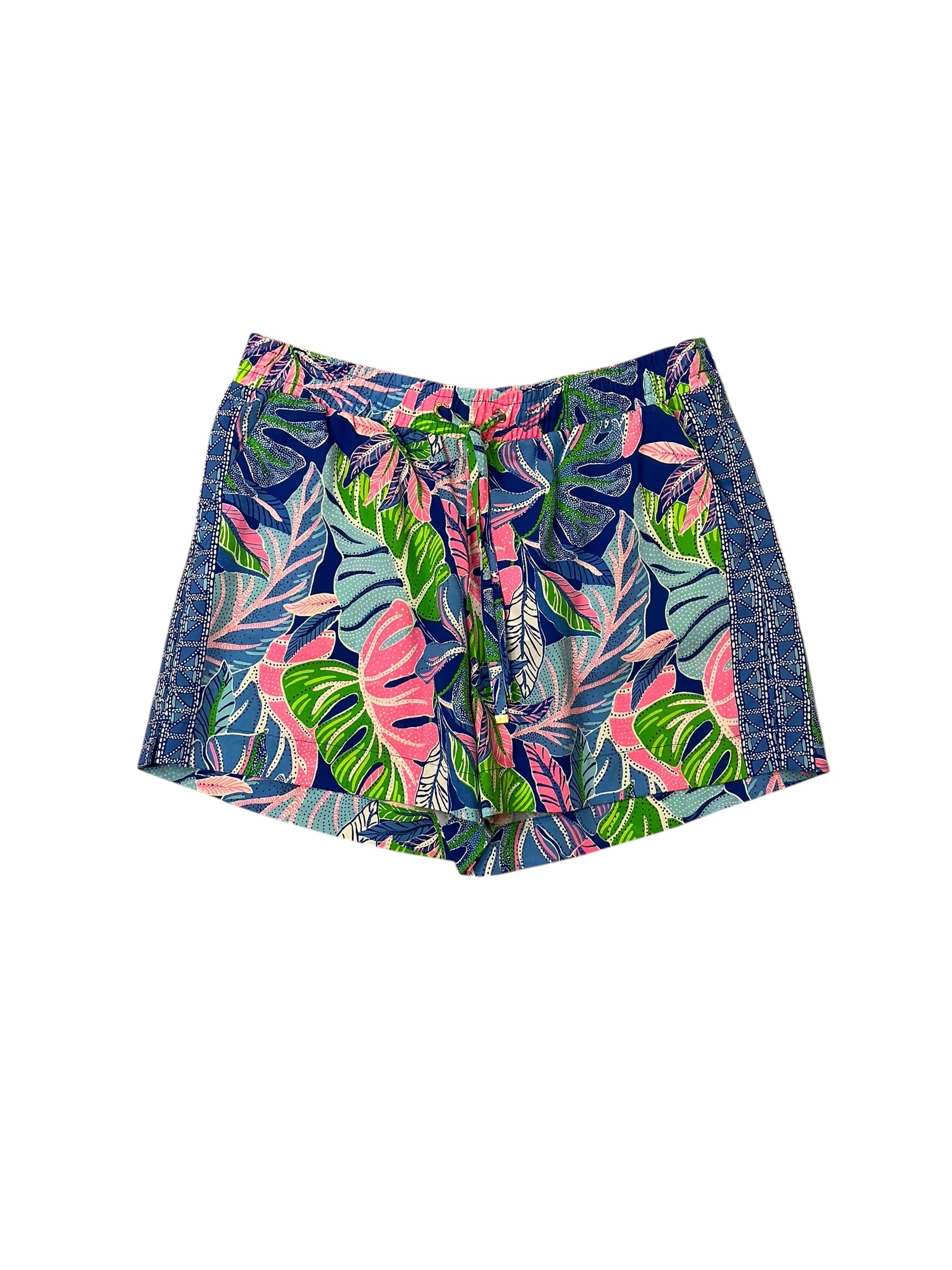 Lilly Pulitzer Katia Mid-Rise Short - Blue Grotto Beleaf In Yourself Engineered - Size M