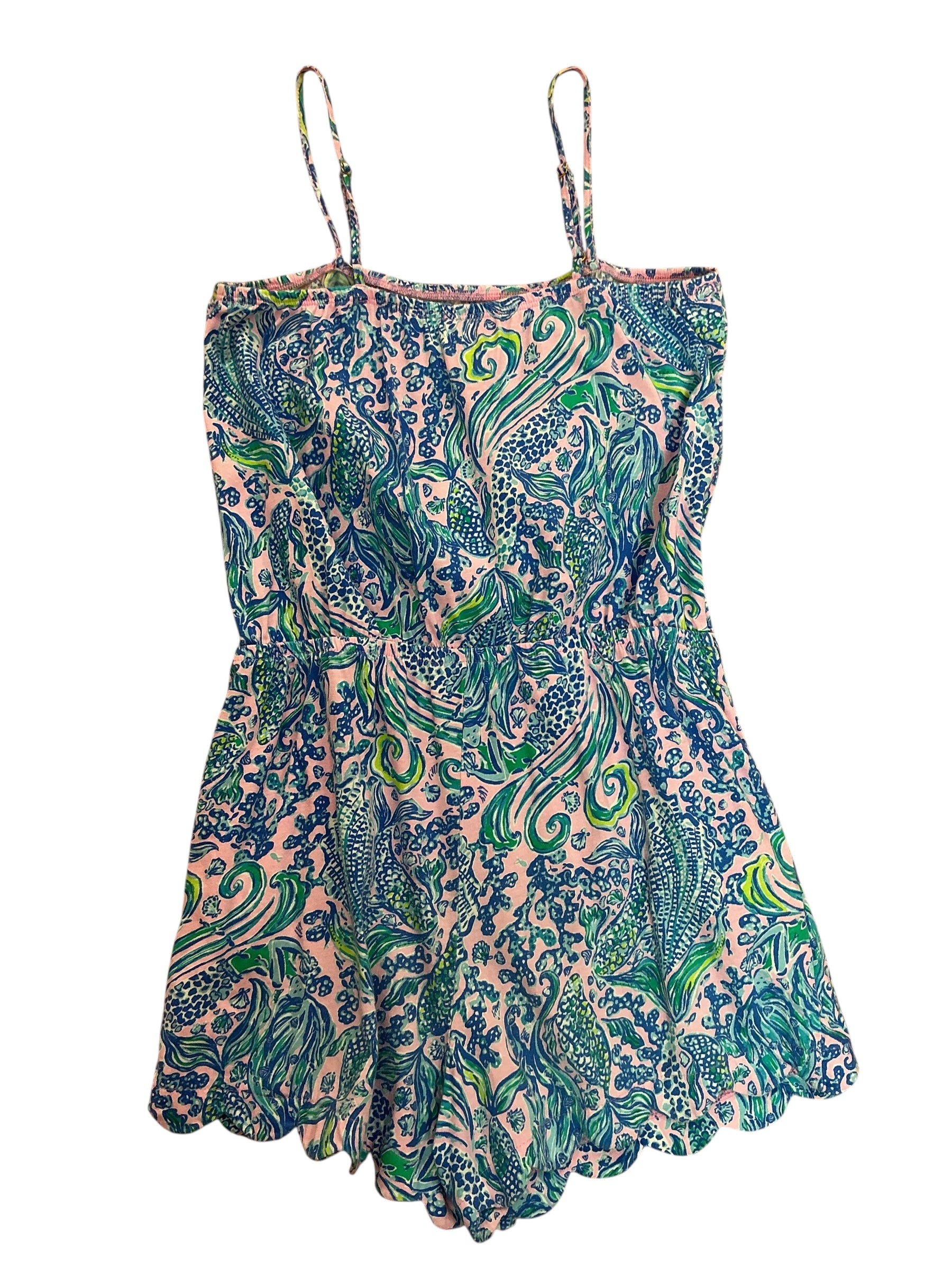 Lilly Pulitzer Girls Mini Jace Romper Lilac Rose We Mermaid It - Size XL 12-14