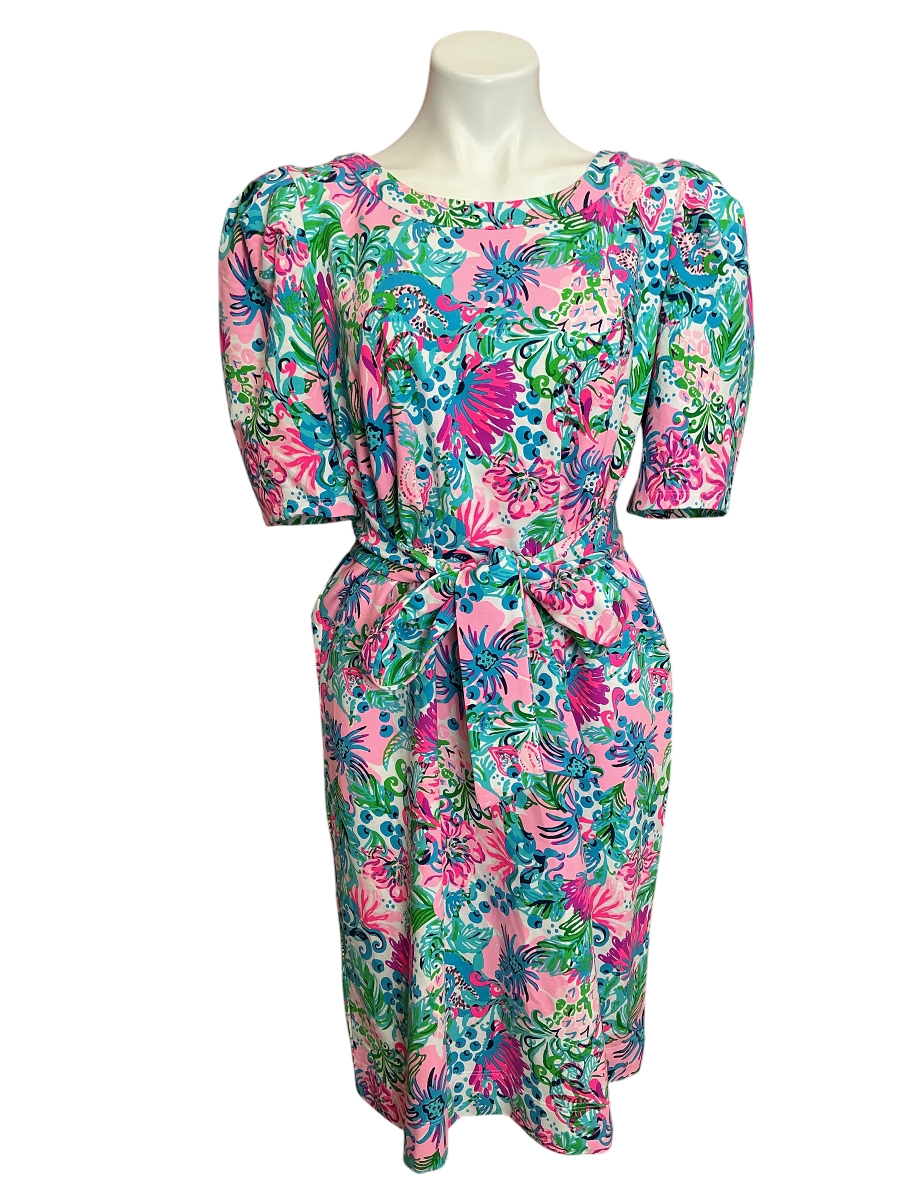 Lilly Pulitzer NWT Harriet Elbow Sleeve Dress Mandevilla Baby Paradise Petals - Size XL