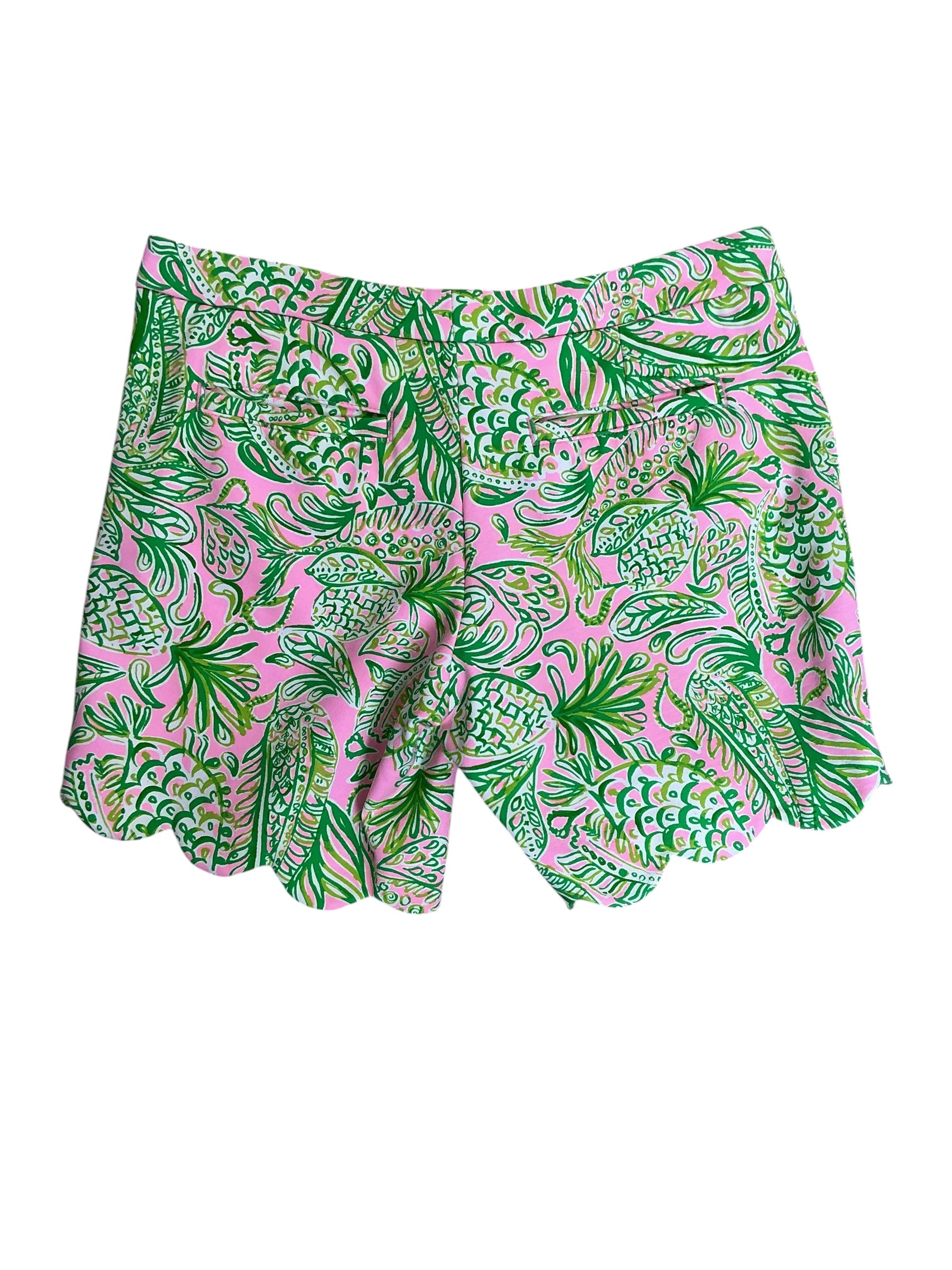 Lilly Pulitzer Darci Scalloped Knit Shorts Mandevilla Pineapple - Size 8