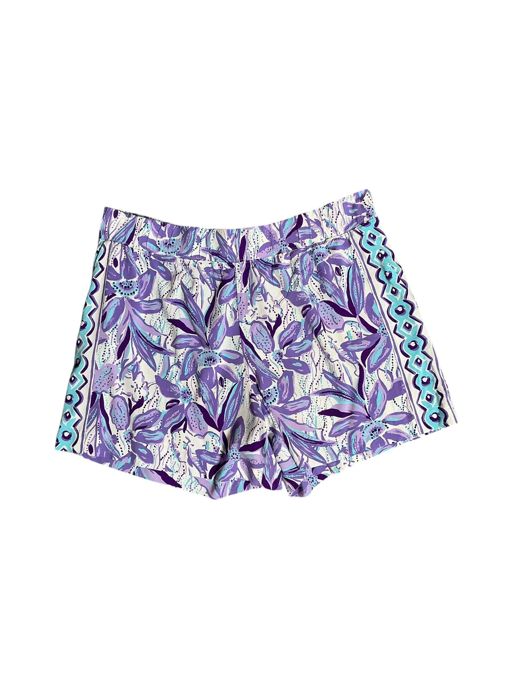 Lilly Pulitzer NWT Bal Harbour Stretch Shorts Tropicalia Purple Elephant In The Bloom - Size XL