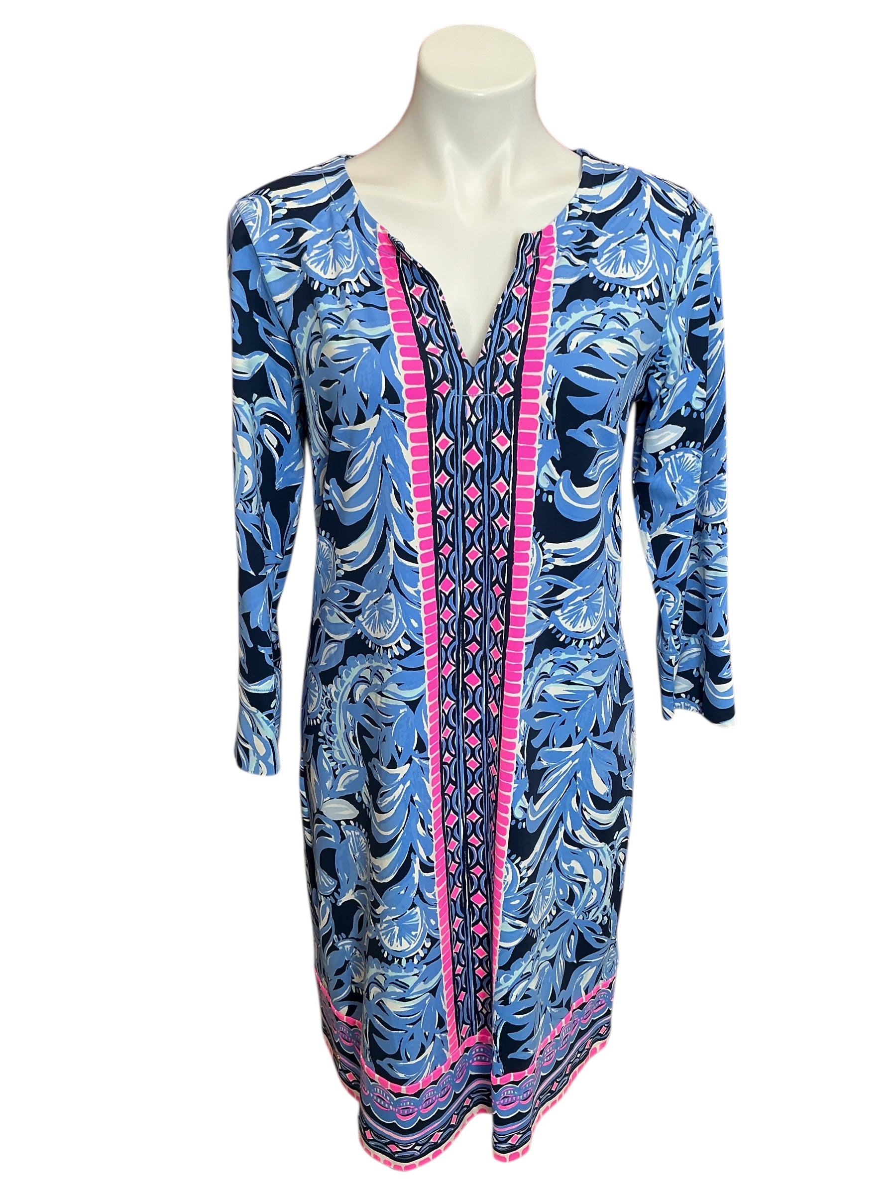 Lilly Pulitzer Nadine Dress ChillyLilly High Tide Navy You’re The Zest - Size L