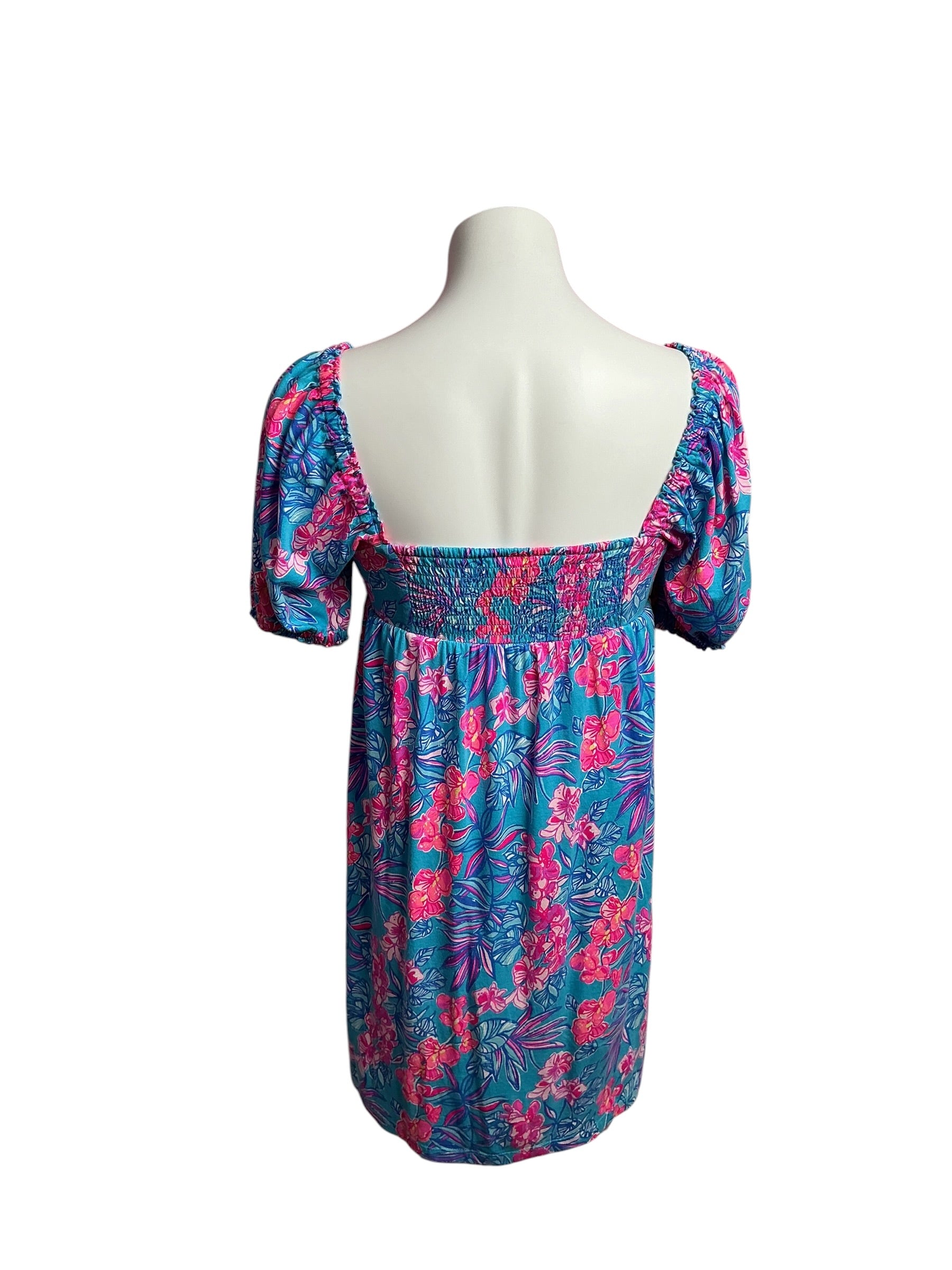 Lilly Pulitzer- NWT Delaney Short Sleeve Dress Cumulus Blue Orchid Oasis Size 0