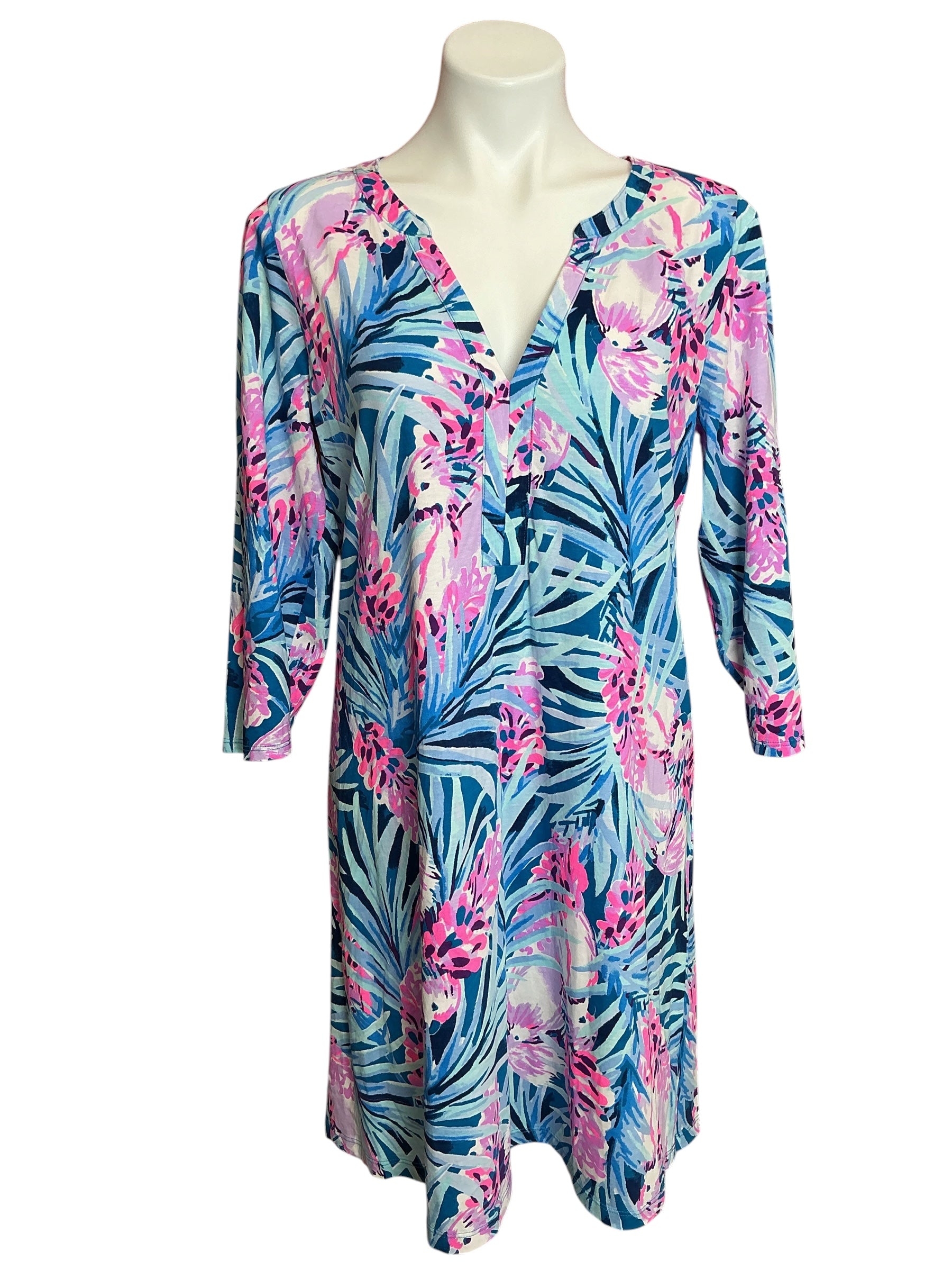 Lilly Pulitzer Daphne Dress Mr Peacock Blue Tweethearts - Size L