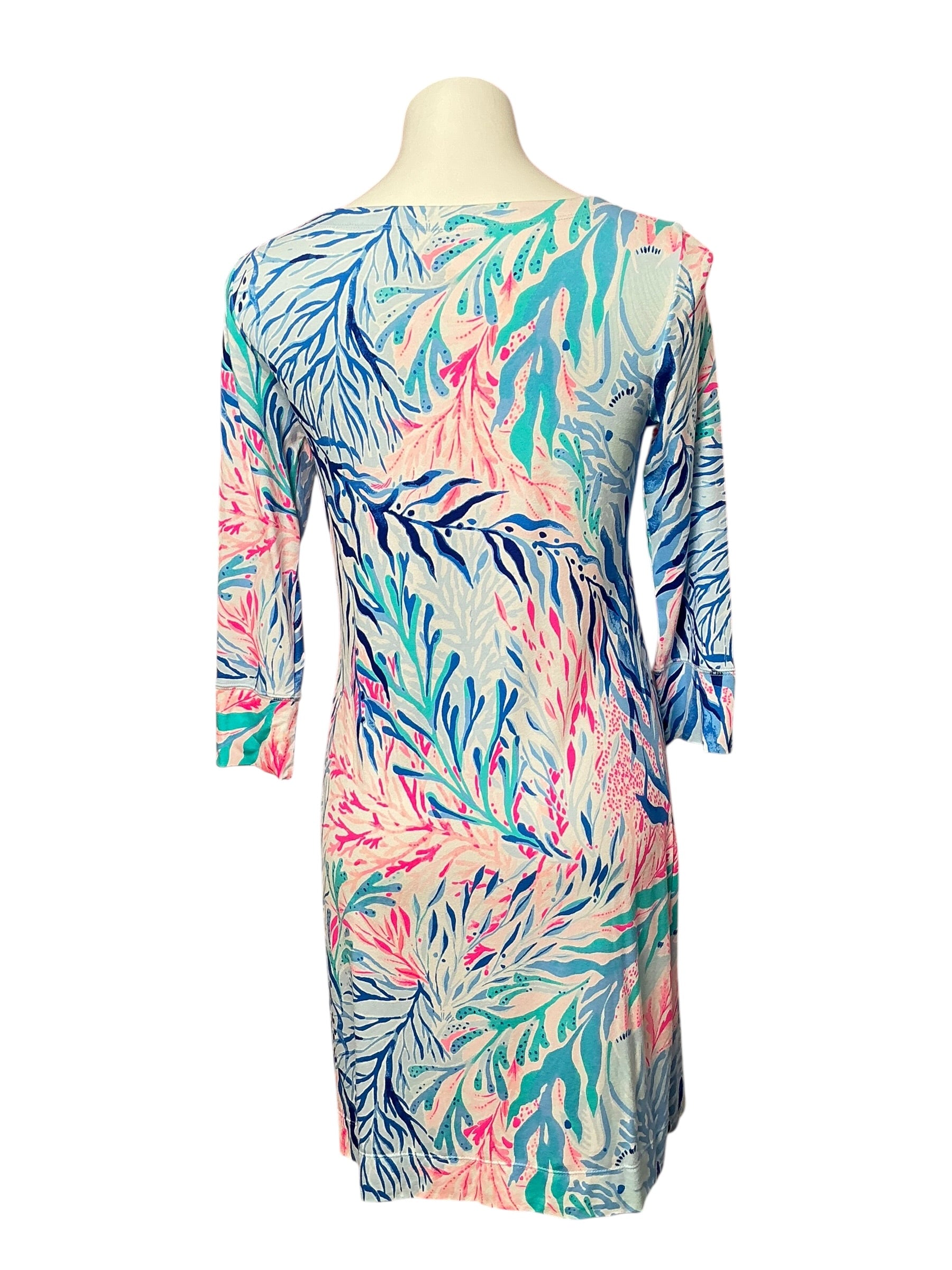 Lilly Pulitzer NWT - UPF 50+ Sophie Dress - Crew Blue Tint Kaleidoscope Coral - Size S