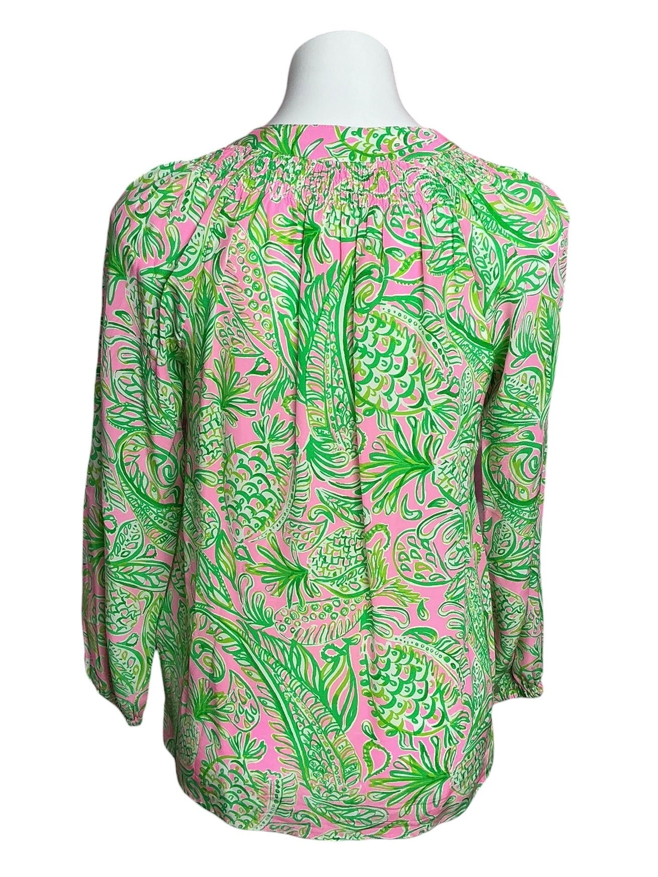 Lilly Pulitzer Elsa Silk Top Mandevilla Baby Fins and Flippers - Size XS