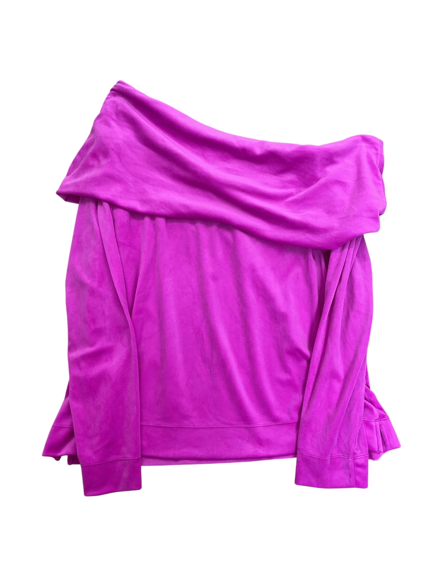 Lilly Pulitzer Belinda Off-The-Shoulder Velour Sweatshirt Elderberry - Size XXL