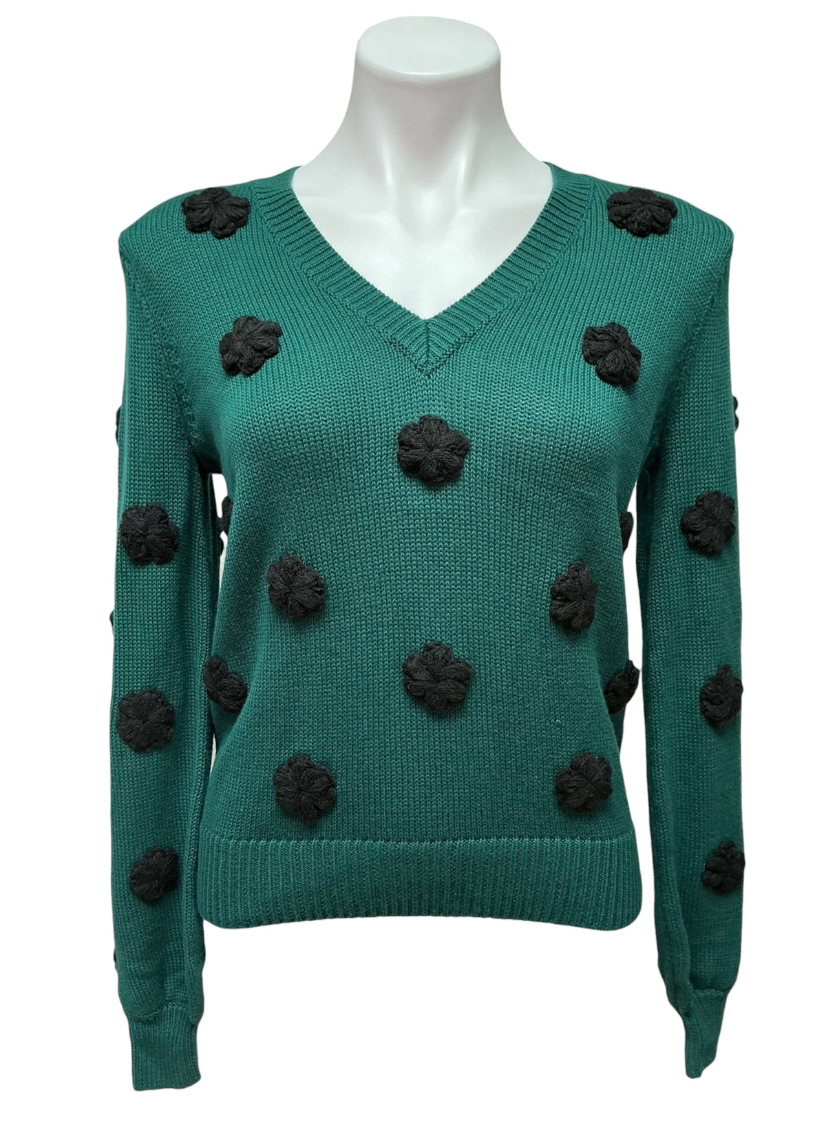 Lilly Pulitzer NWT Wyla Sweater Villa Green Tossed Crochet Flowers - Size XS
