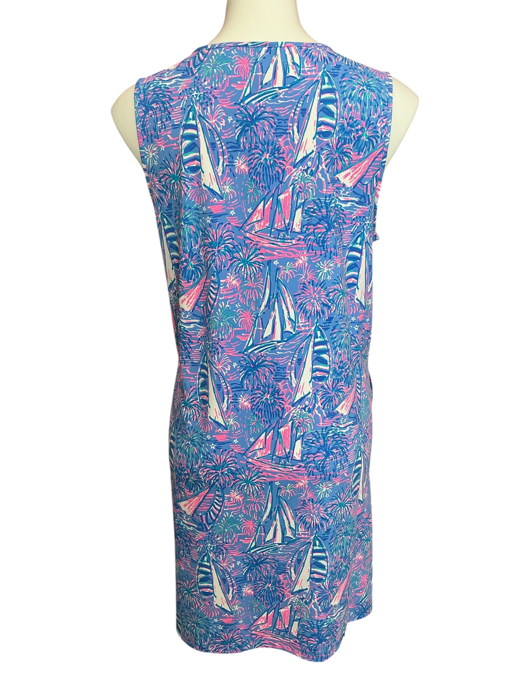 Lilly Pulitzer Johanna Cover-Up Dress Boca Blue It’s A Sailabration- Size L