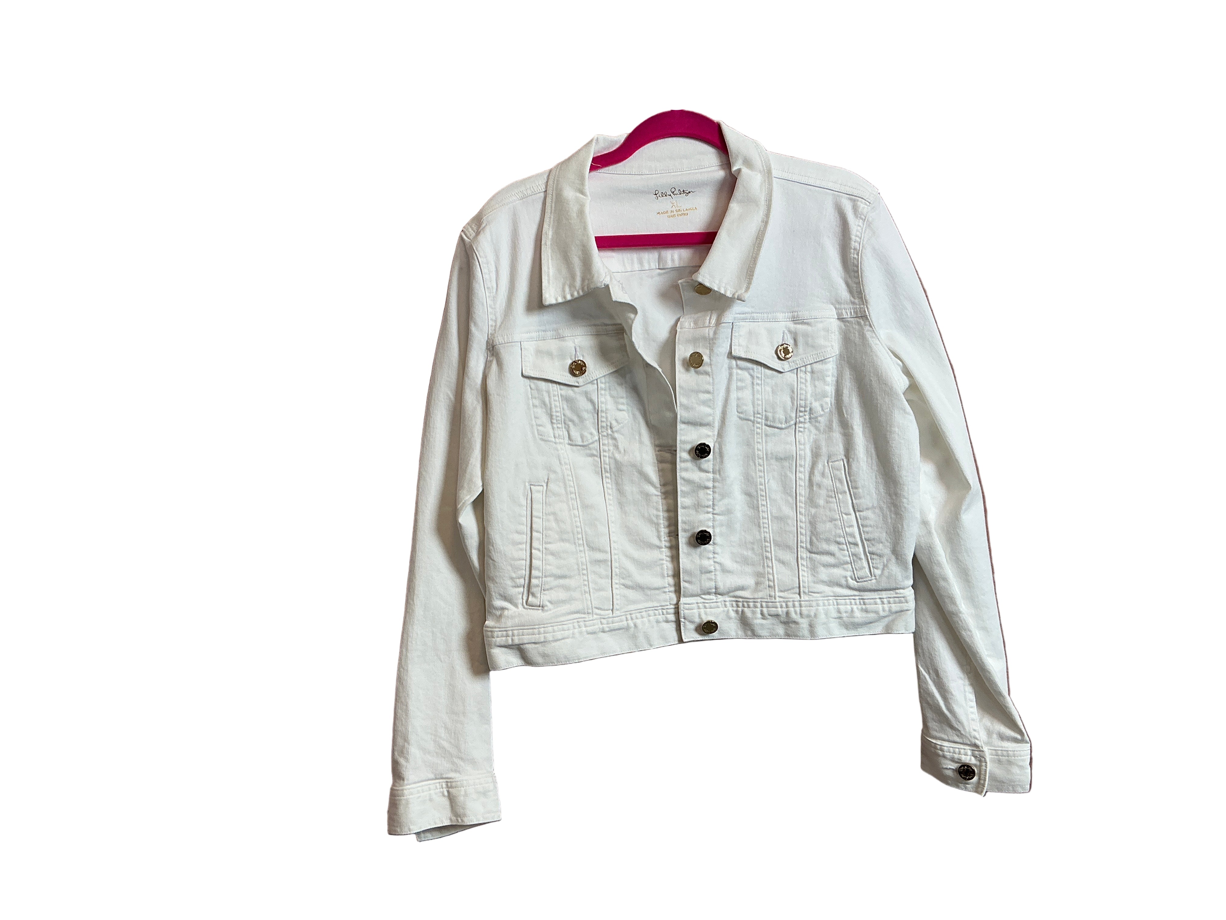 Lilly Pulitzer NWT Seaspray Denim Jacket Resort White - Size XL