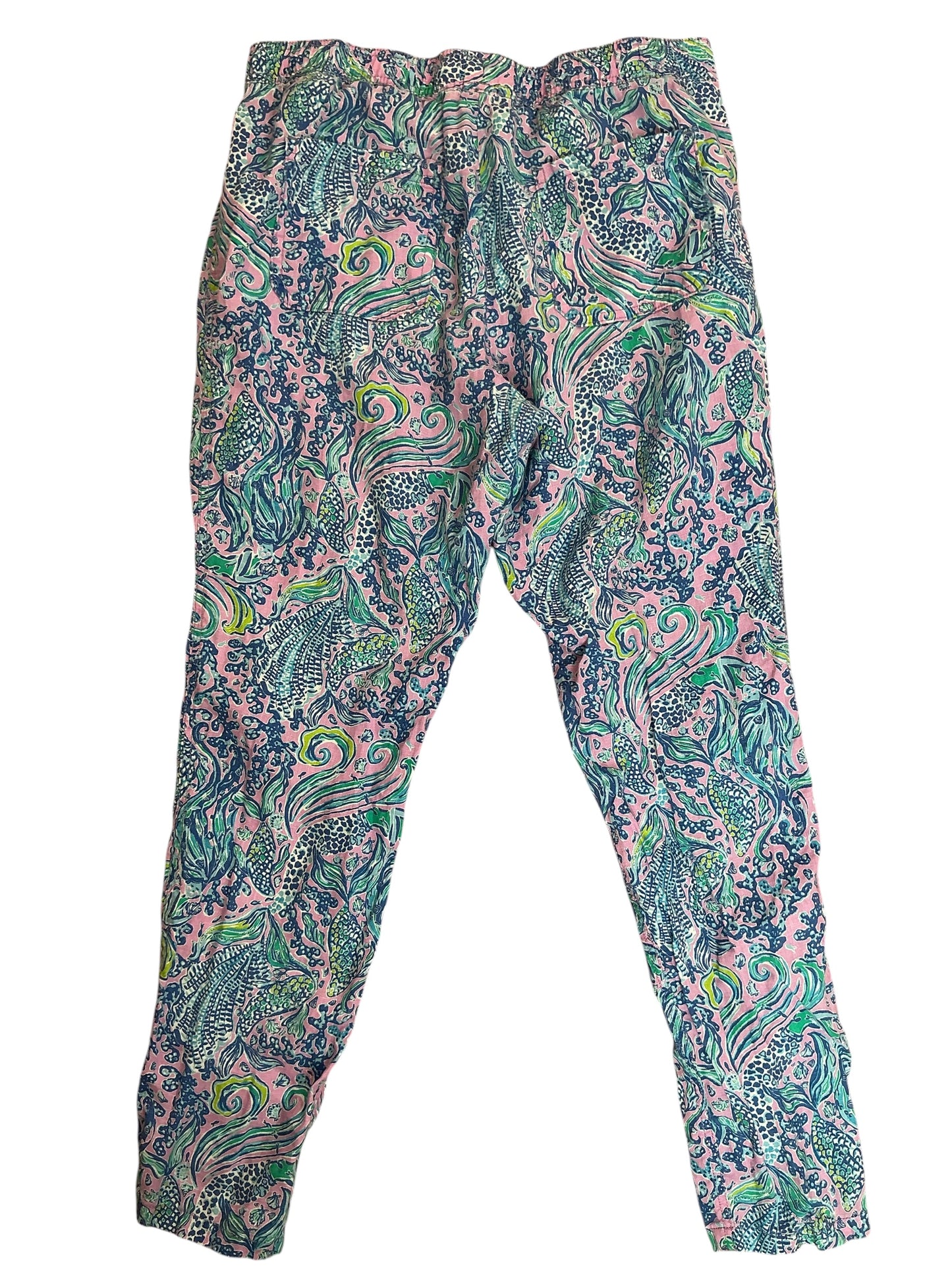 Lilly Pulitzer Taron Linen Pants Lilac Rose We Mermaid It - Size L