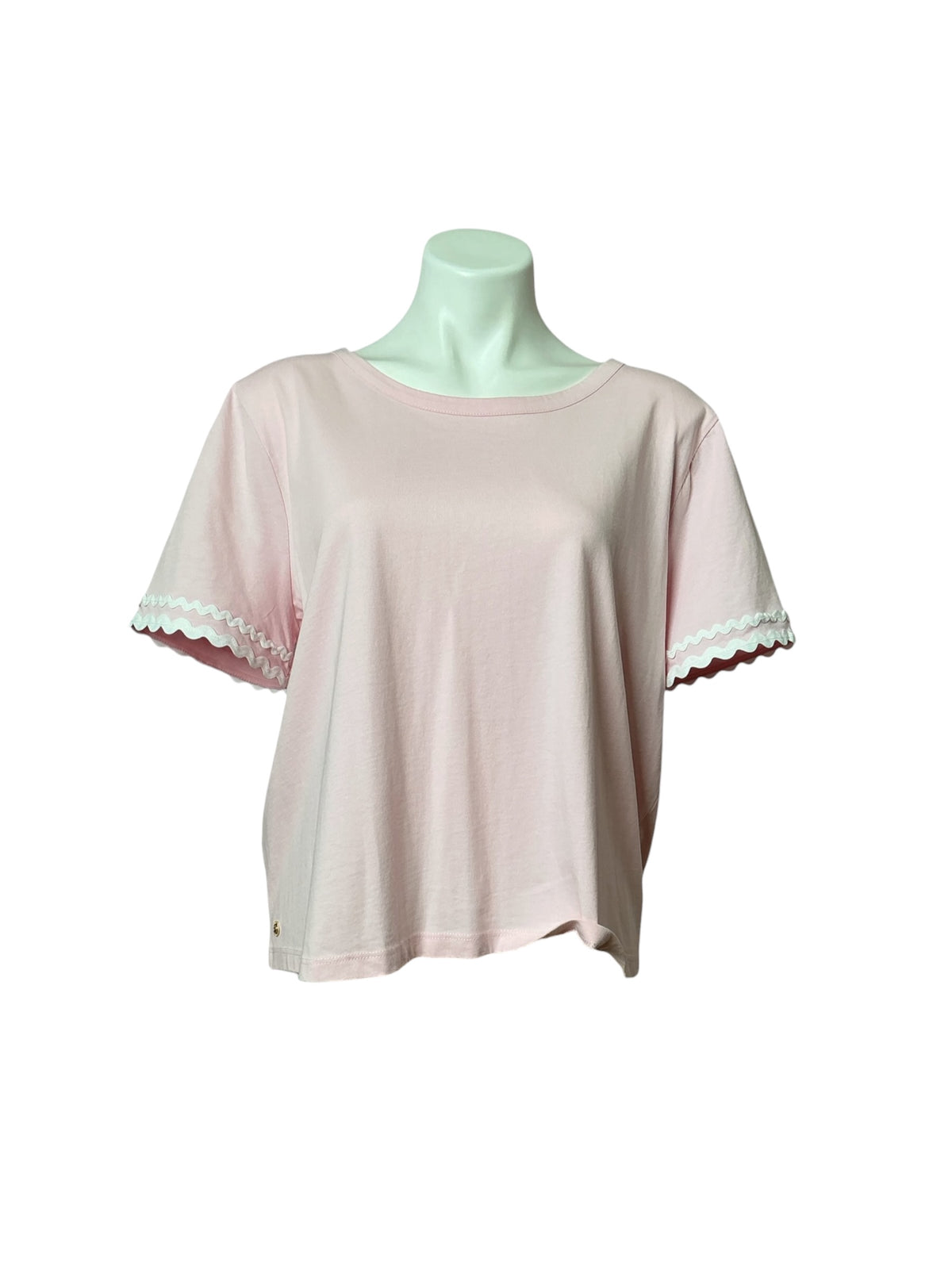 Lilly Pulitzer NWT Clairmont Trimmed Knit Top Pink Muse - Size XL