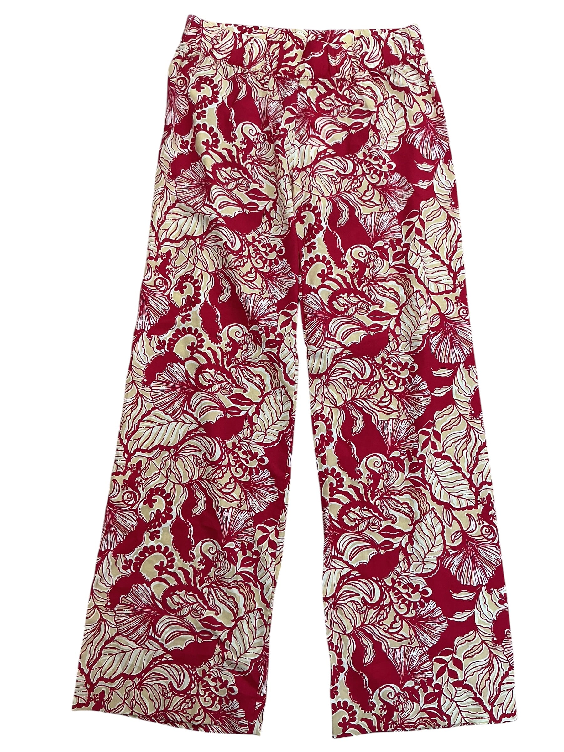 Lilly Pulitzer NWT Bal Harbour Palazzo Pants Poinsettia Red Island Vibes - Size S