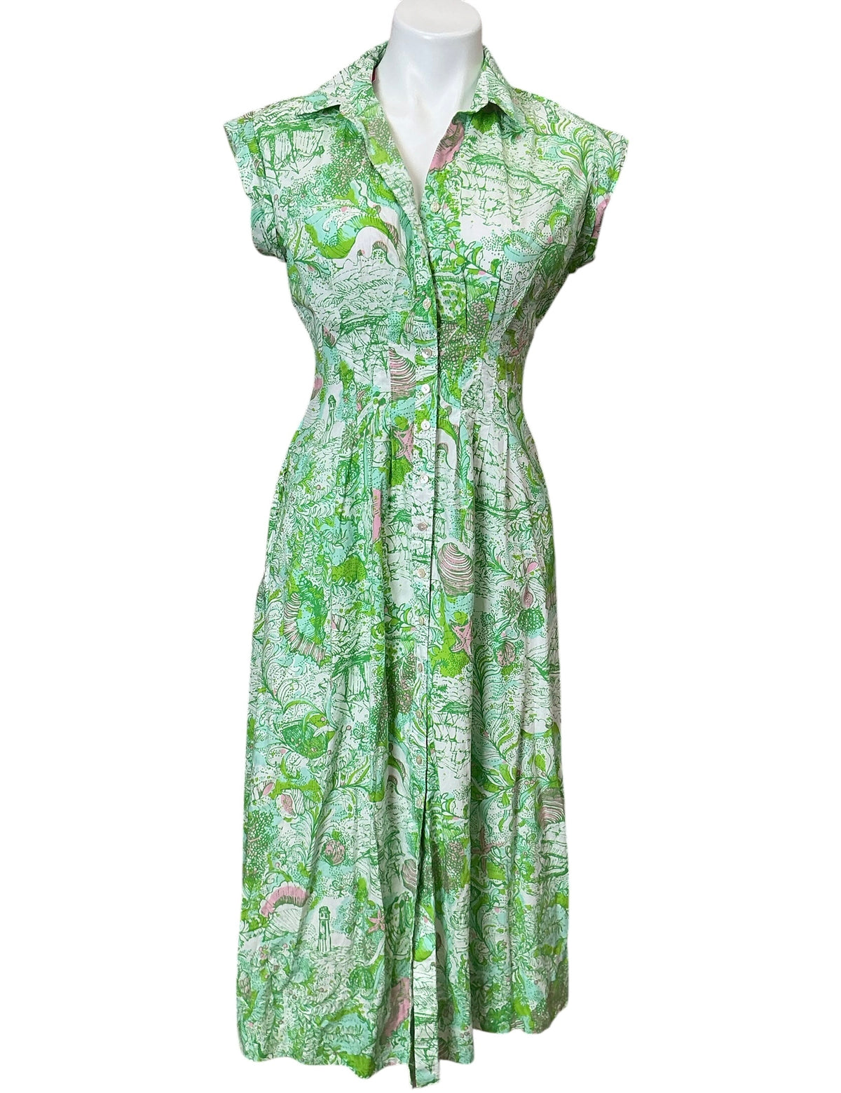 Lilly Pulitzer Tonya Midi Shirtdress Resort White Ship To Shore - Size 00