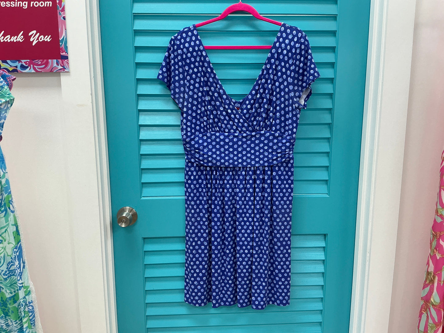 Lilly Pulitzer Winslow Dress - Polka Dot Blue - Size XL