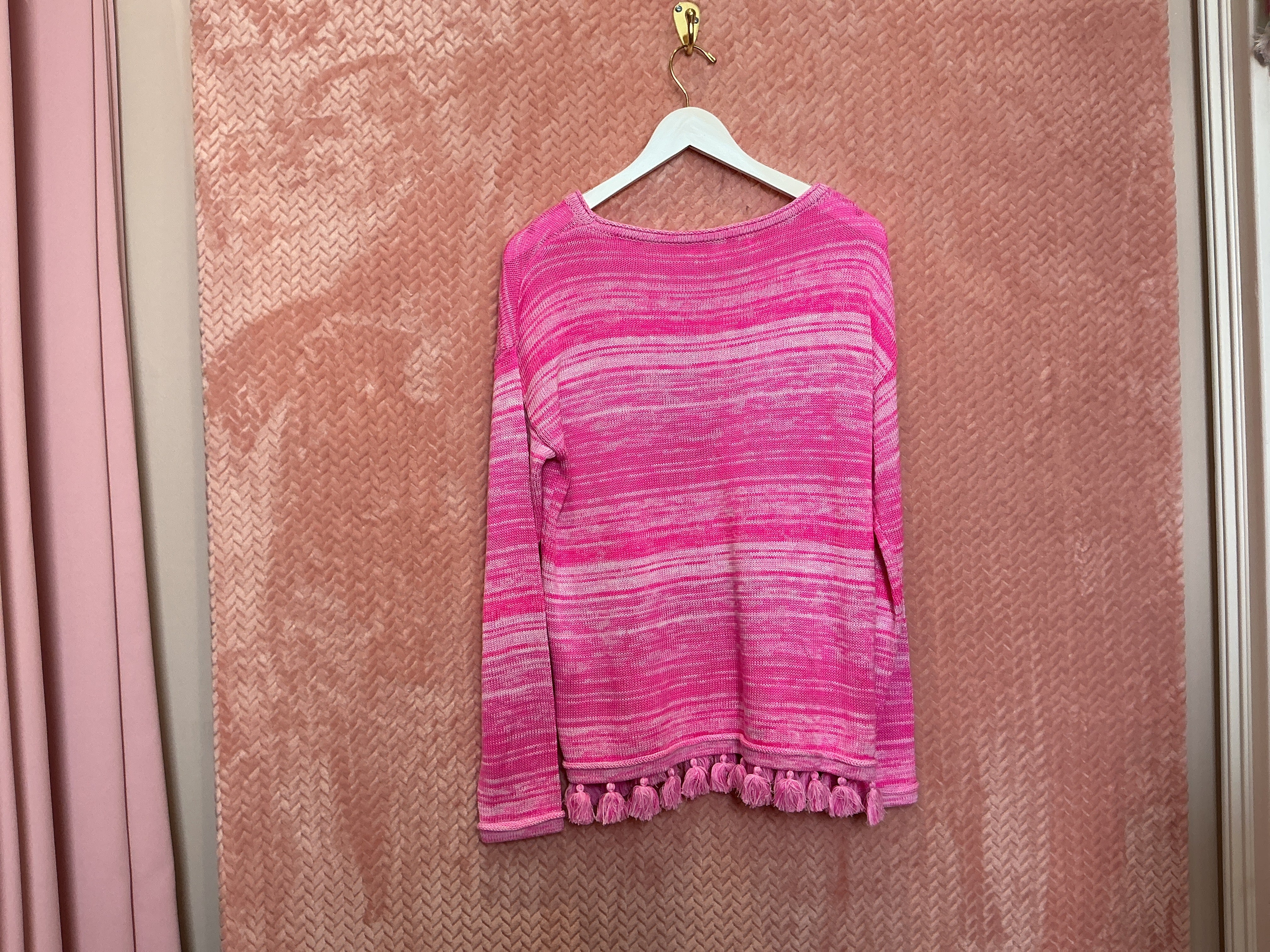 Lilly Pulitzer NWT Jody Relaxed Shoulder Plumeria Pink Striped Marl - Size M