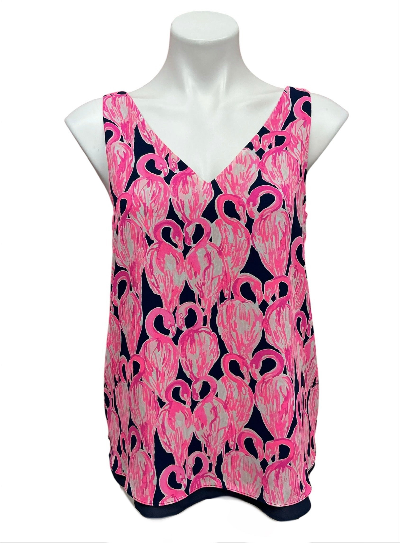 Lilly Pulitzer Florin Reversible V Neck Tank Top Via Amor - Size S