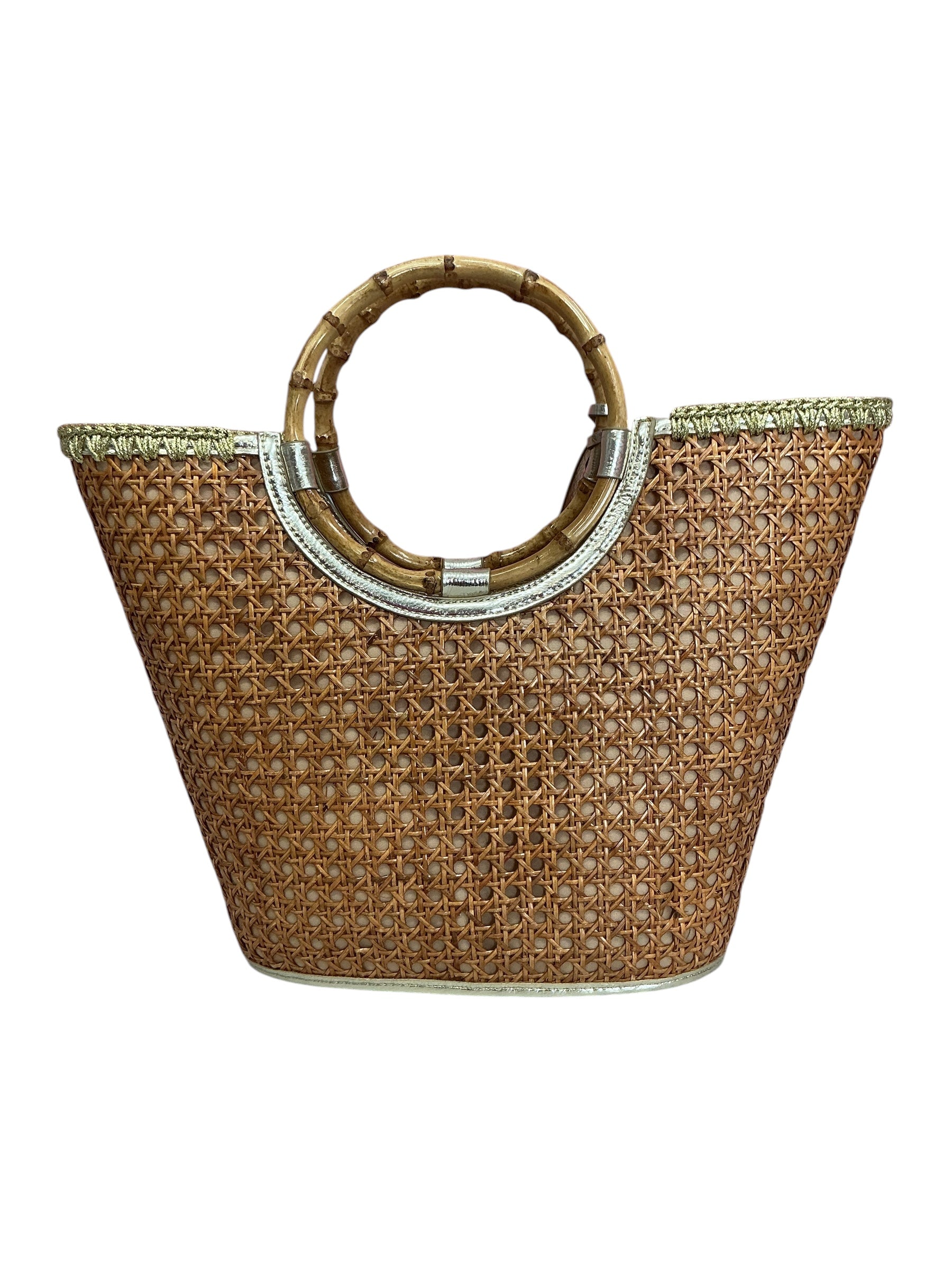 Lilly Pulitzer Grotto Cane Tote Natural Straw