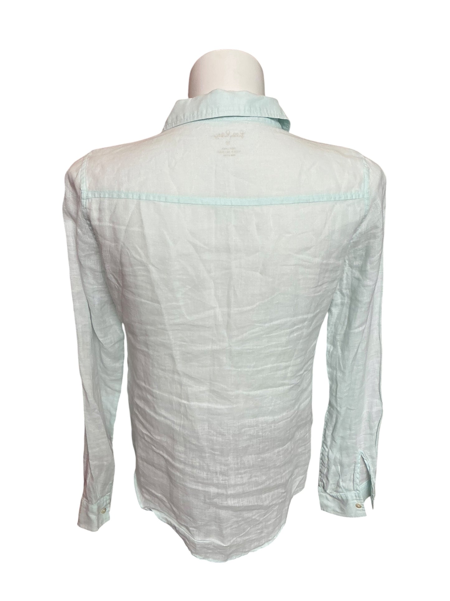 Lilly Pulitzer Sea View Linen Button Down Mint Condition - Size M