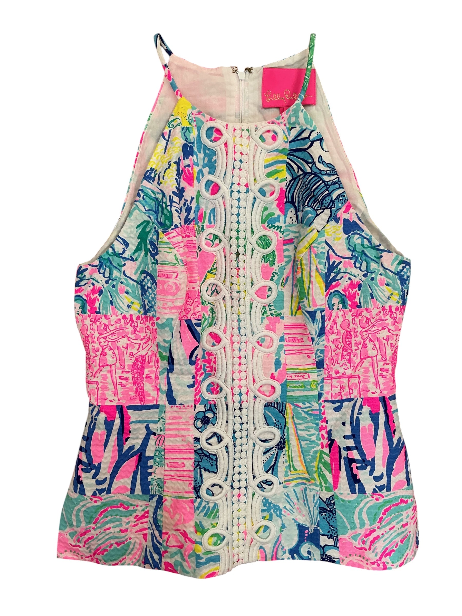 Lilly Pulitzer Pearl Top Multi Pop Up Summer Remix Patch - Size 0