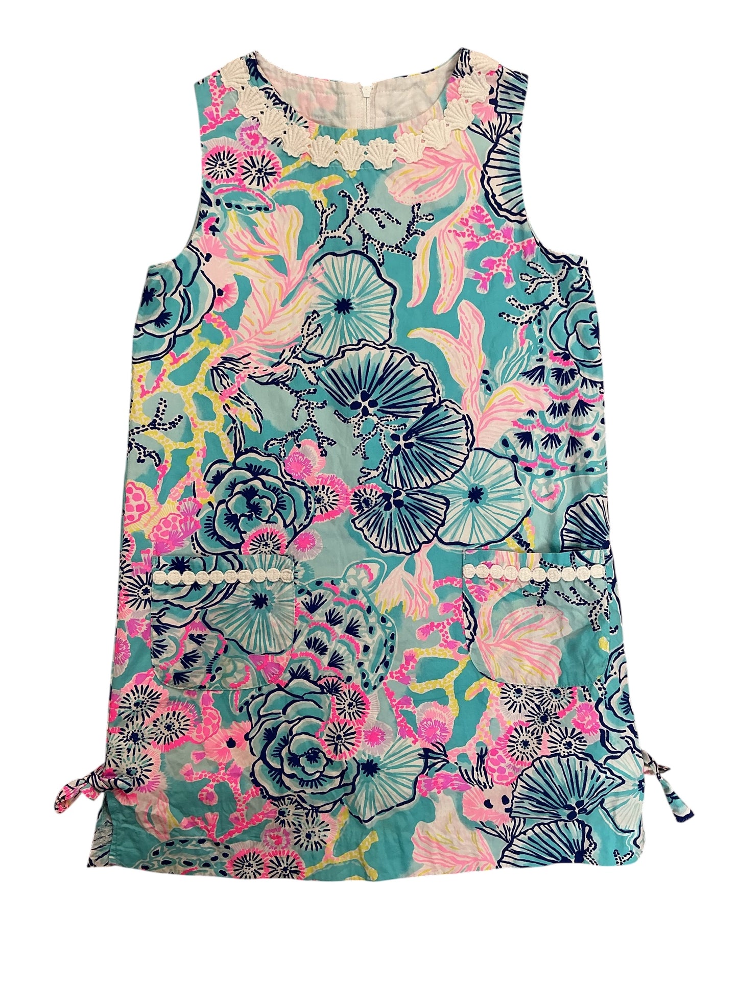 Lilly Pulitzer Kids Girls Little Lilly Classic Shift Dress Once Upon A Tide - Size 10