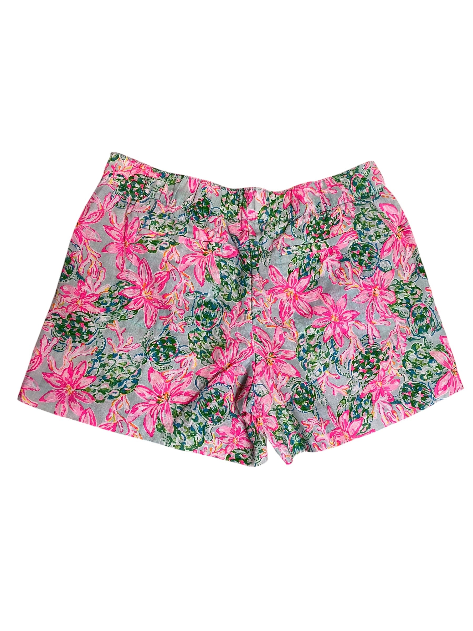Lilly Pulitzer Lilo Linen Short Surf Blue So Shellegant - Size M