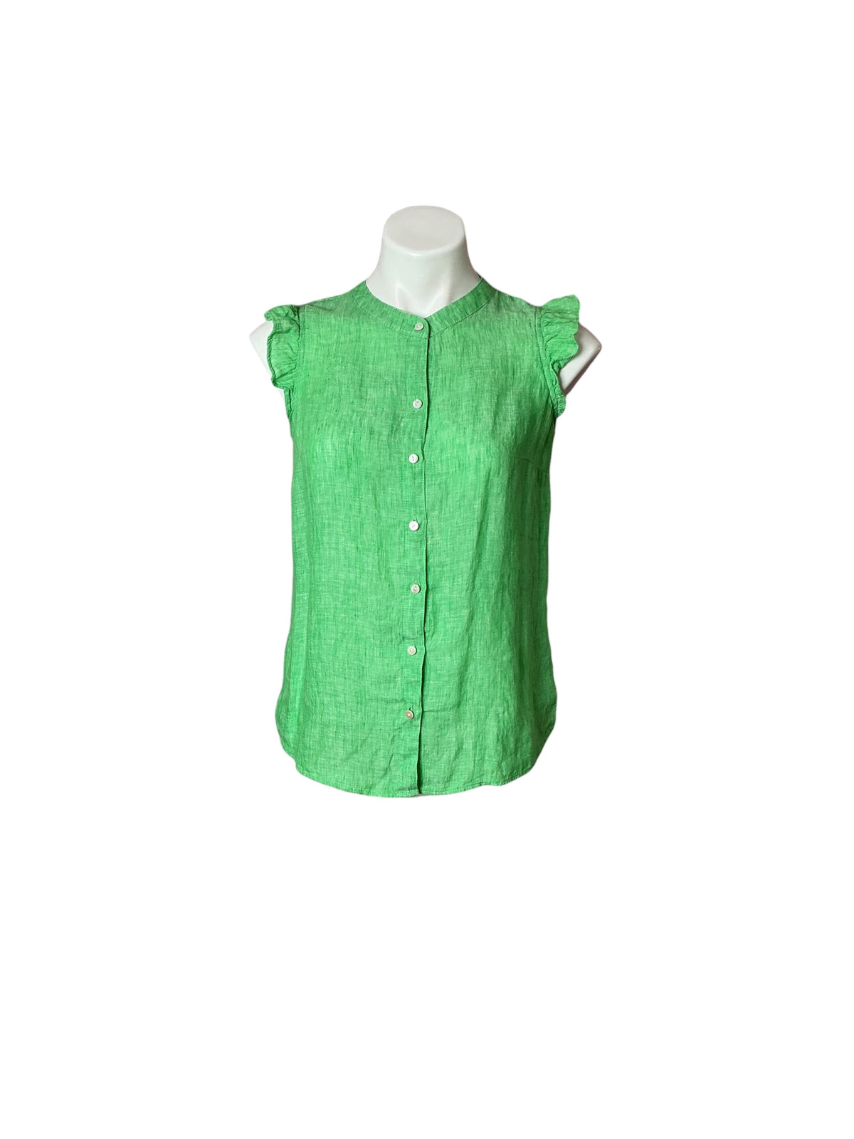 Lilly Pulitzer Briette Linen Button Down Shirt Green - Size XS