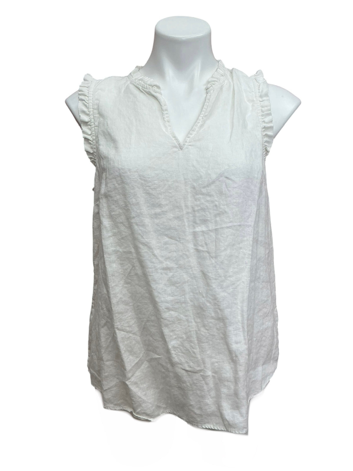 Lilly Pulitzer Kavalla Sleeveless Ruffle Top Resort White - Size M