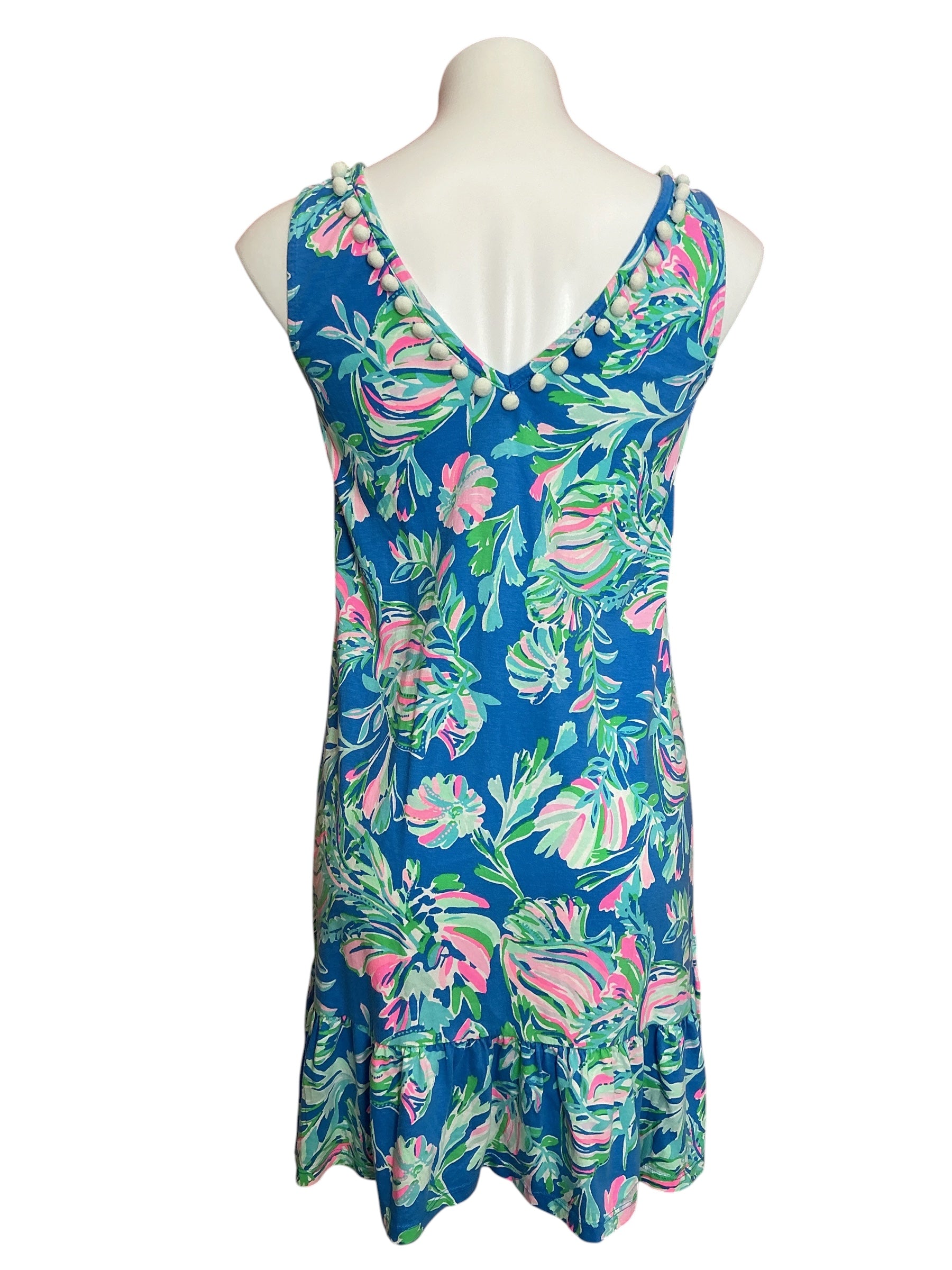 Lilly Pulitzer Camila Swing Dress Blue Flare Fancy Fins - Size S