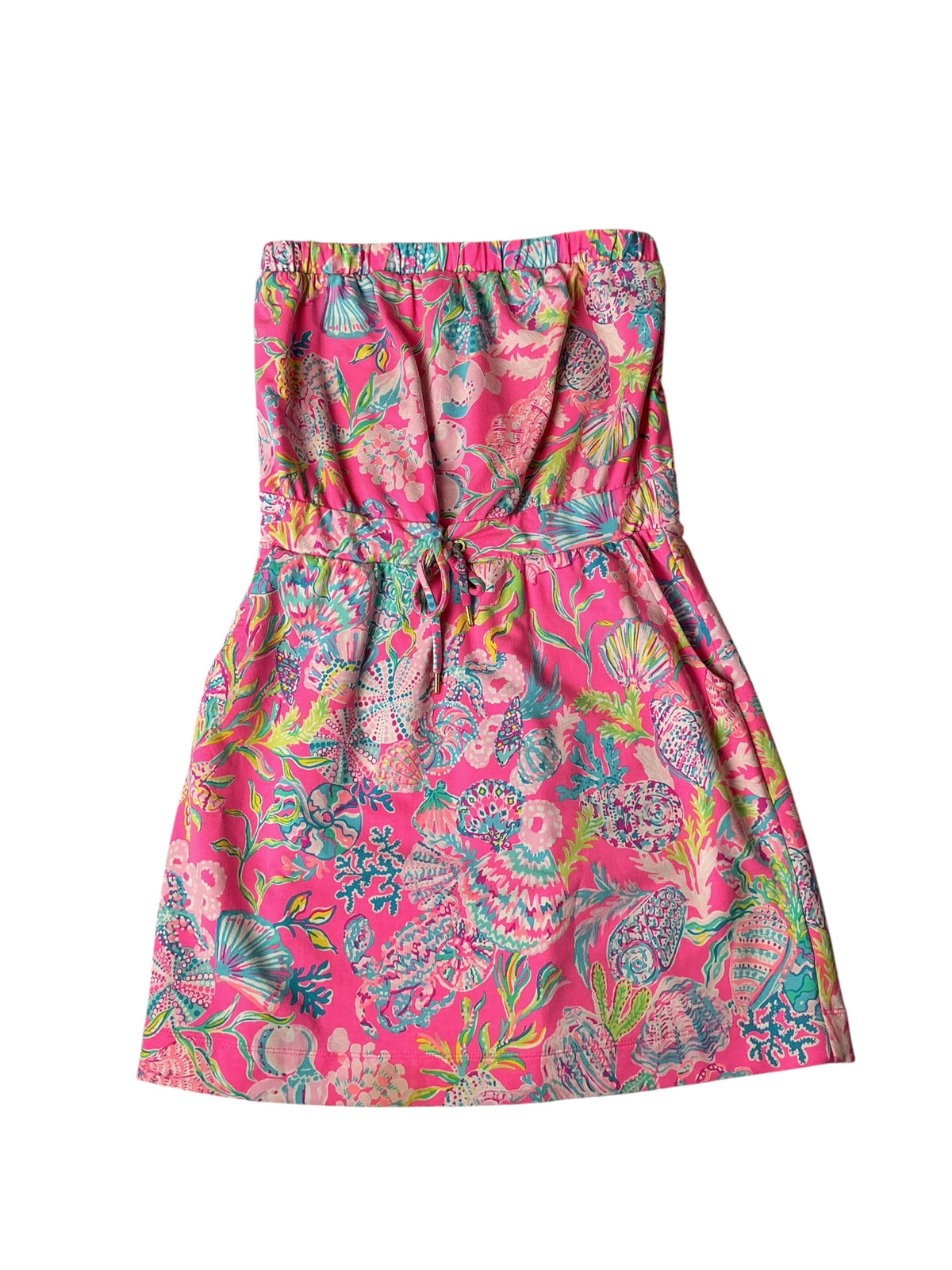 Lilly Pulitzer Larch Strapless Cover-Up Dress Pink Isle Shell Me Something Good - Size S